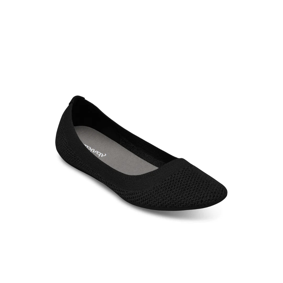 Allbirds Tree Breezer Jet Black (Black Sole) Womens Ballet Flats - Image 4