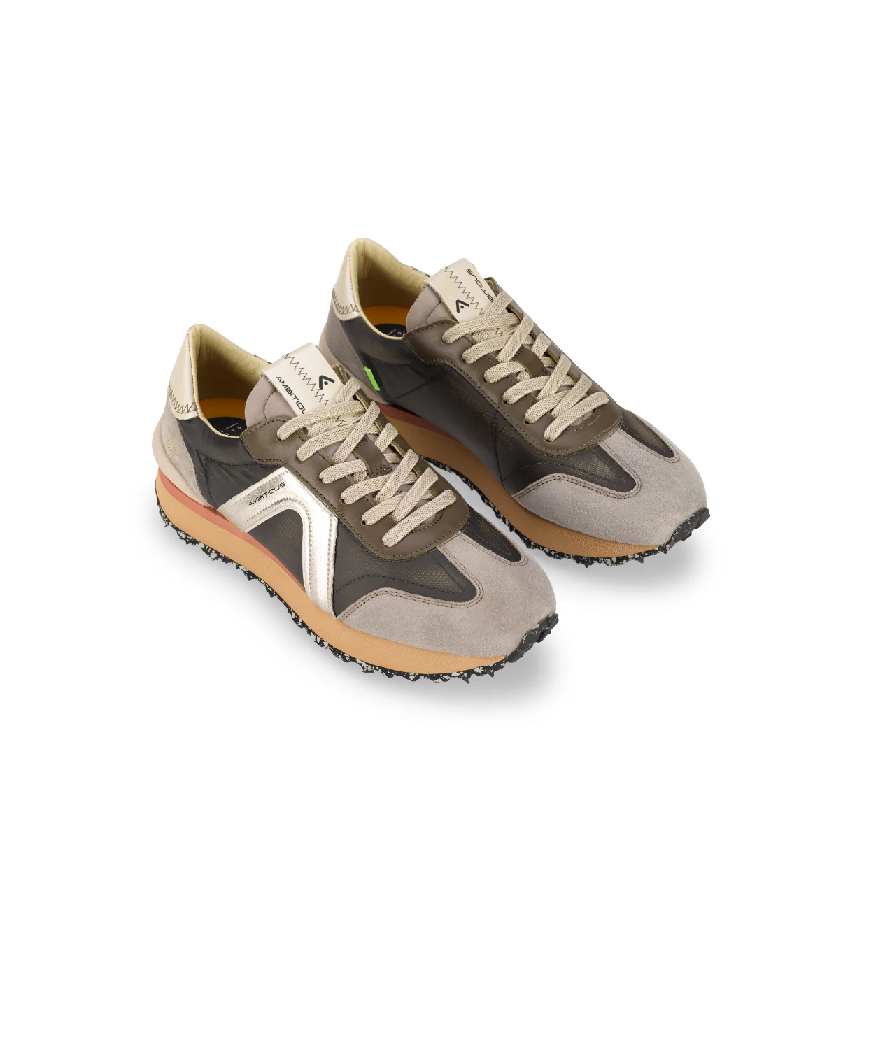 Ambitious Rhome Retro Runner Wmns Sneaker Taupe Combi - Image 5