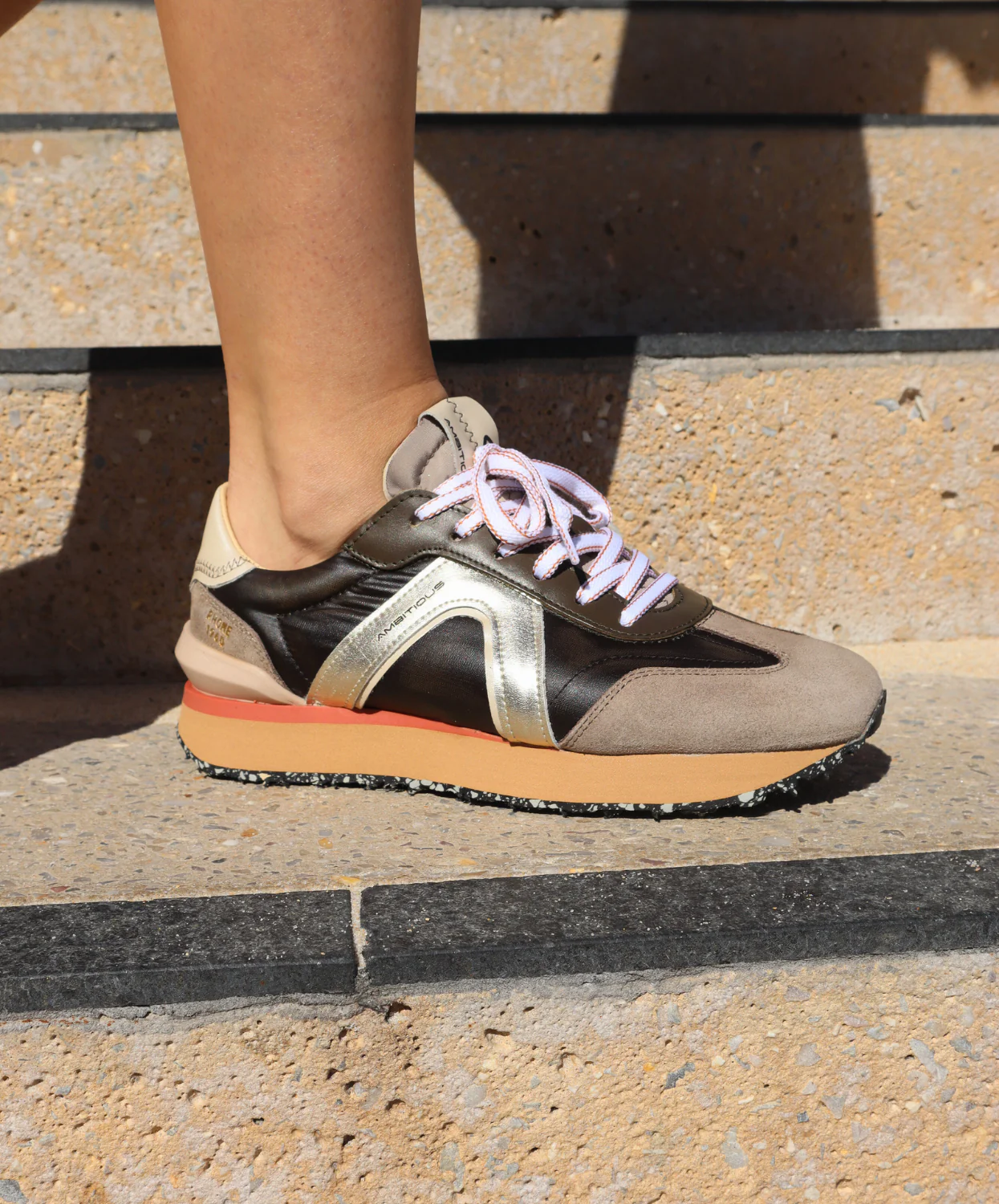 Ambitious Rhome Retro Runner Wmns Sneaker Taupe Combi - Image 6