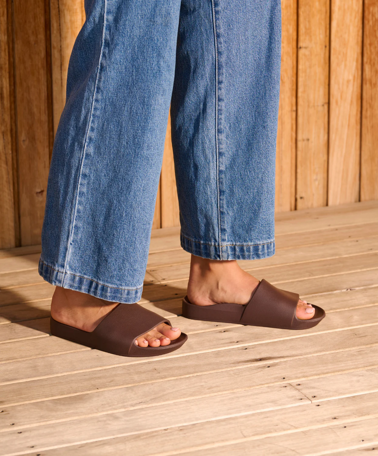Archies Arch Support Chocolate Brown Slides - Image 3
