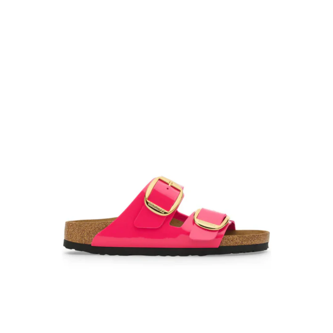 Birkenstock Arizona Big Buckle Birko-Flor Fuchsia Fusion Patent Sandals