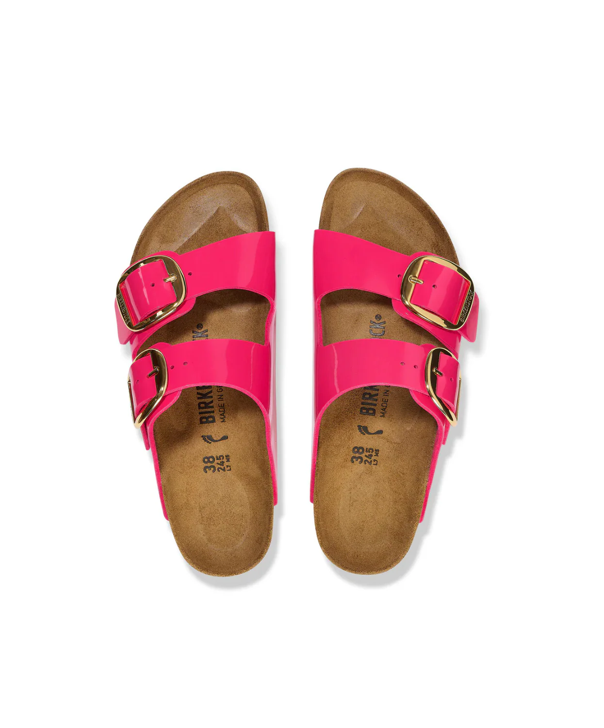 Birkenstock Arizona Big Buckle Birko-Flor Fuchsia Fusion Patent Sandals - Image 3