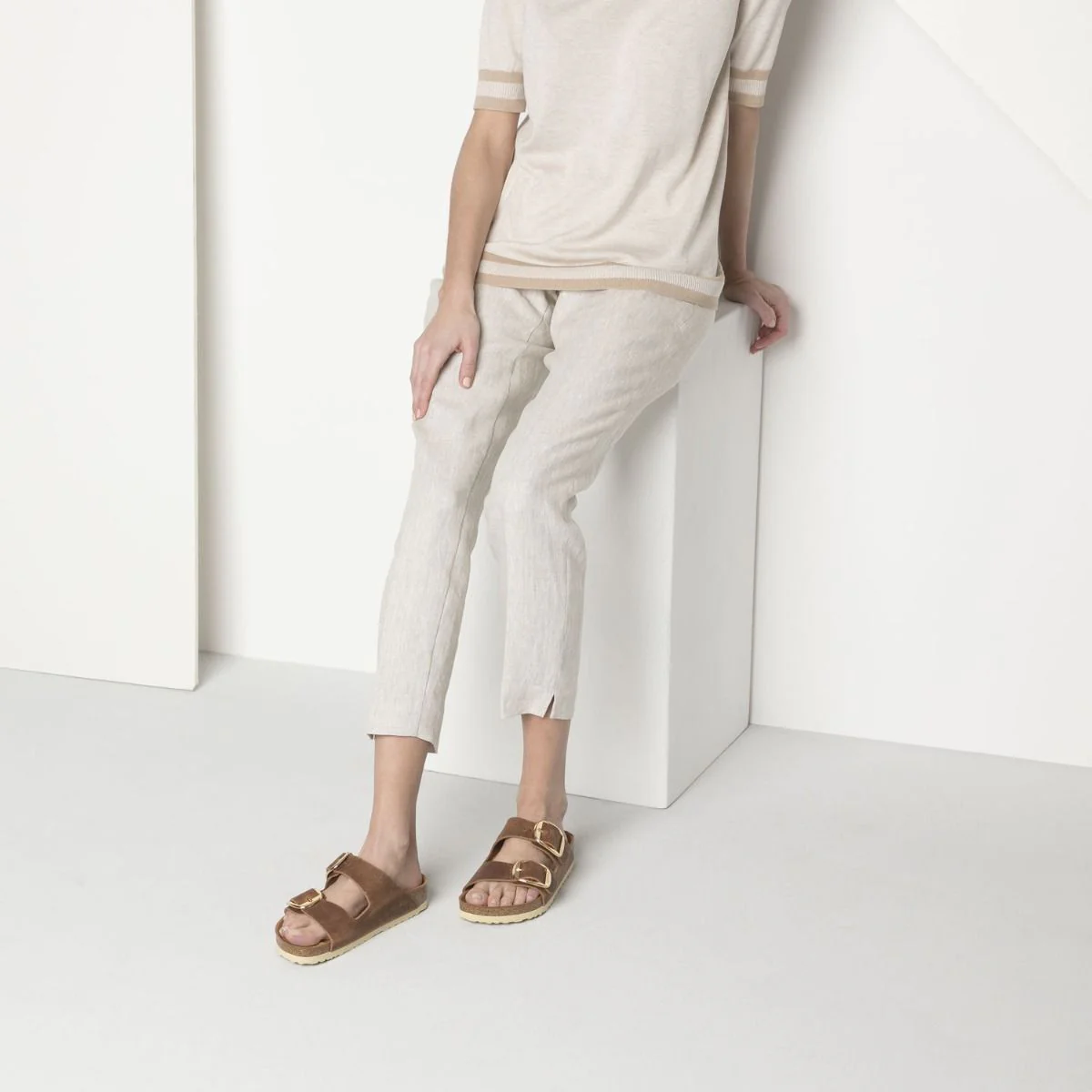 Birkenstock Arizona Big Buckle Oiled Leather Cognac Sandals - Image 2