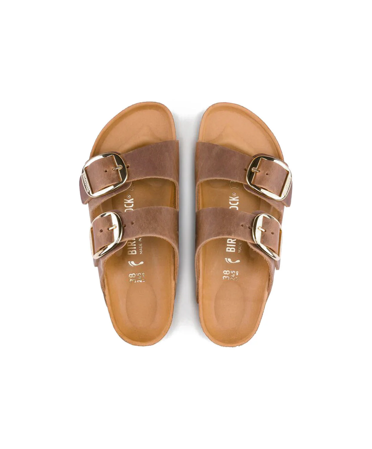 Birkenstock Arizona Big Buckle Oiled Leather Cognac Sandals - Image 6