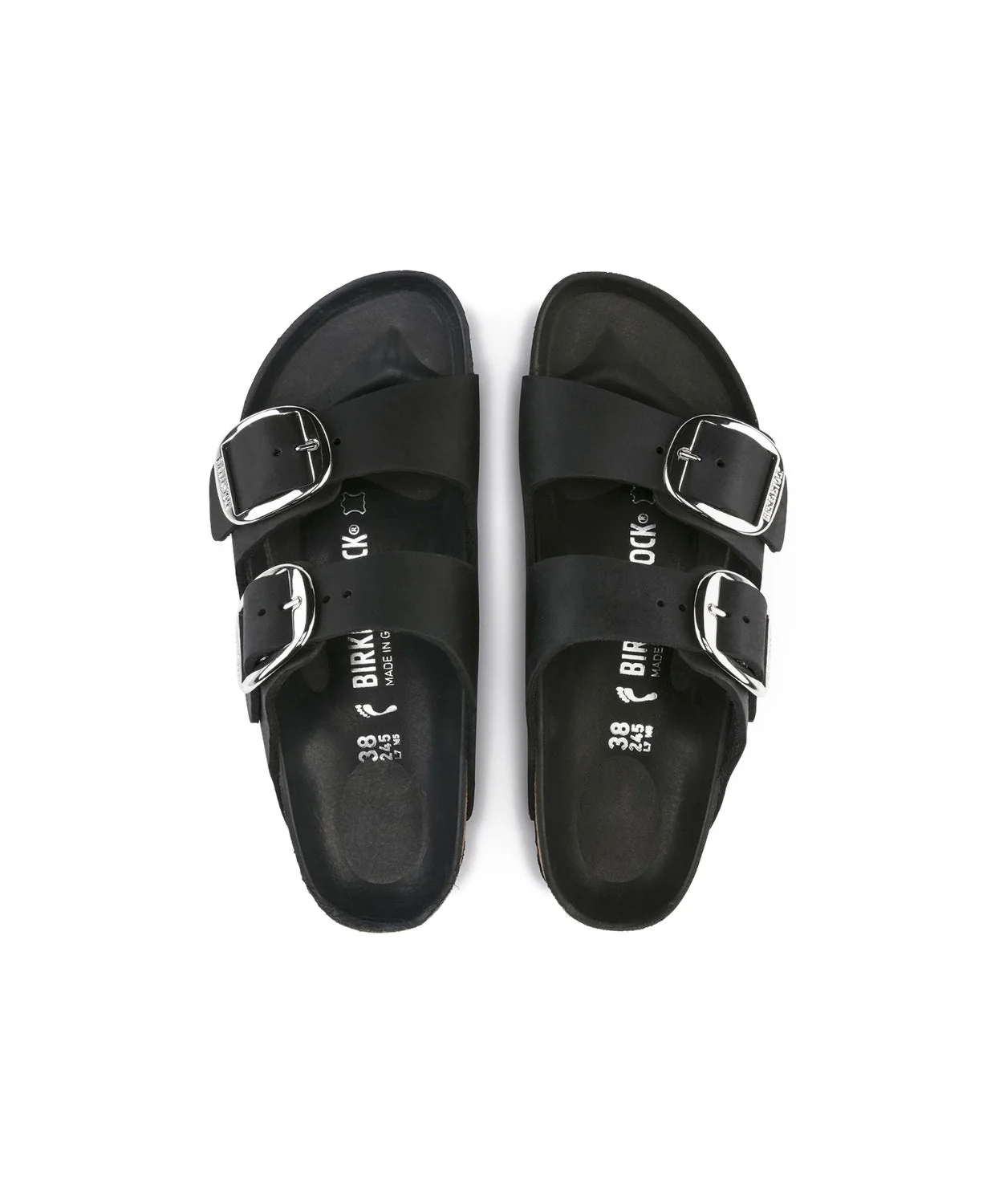 Birkenstock Arizona Big Buckle Oiled Leather Black Sandals - Image 6