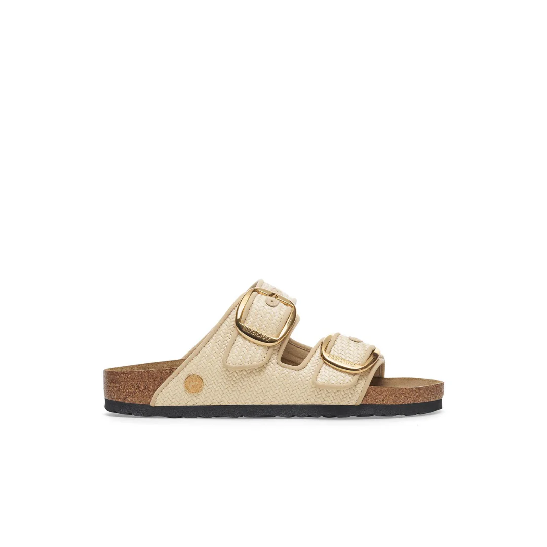 Birkenstock Arizona Big Buckle Raffia Textile Natural Sandals