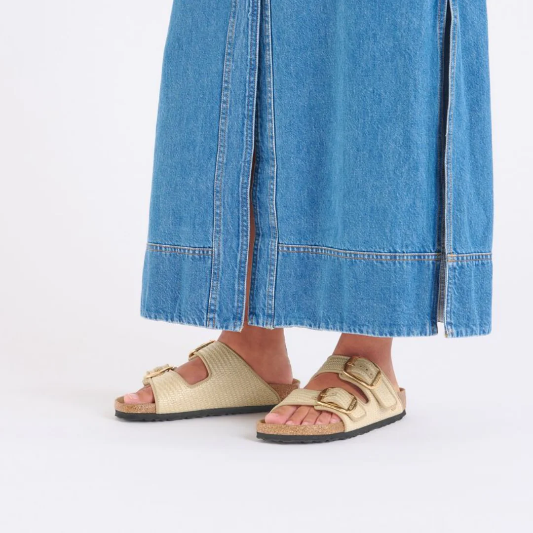 Birkenstock Arizona Big Buckle Raffia Textile Natural Sandals - Image 2