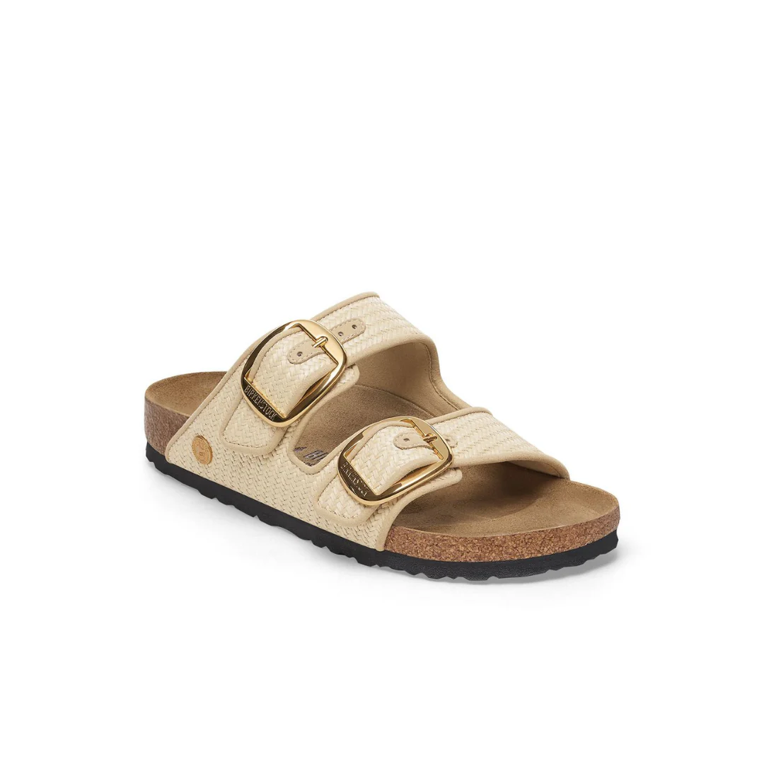 Birkenstock Arizona Big Buckle Raffia Textile Natural Sandals - Image 4
