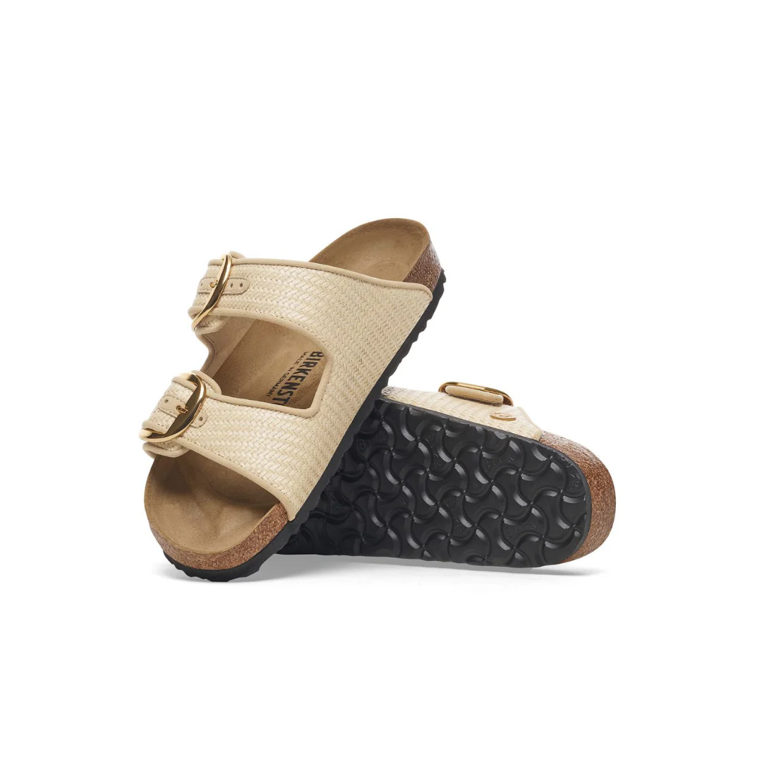 Birkenstock Arizona Big Buckle Raffia Textile Natural Sandals - Image 5