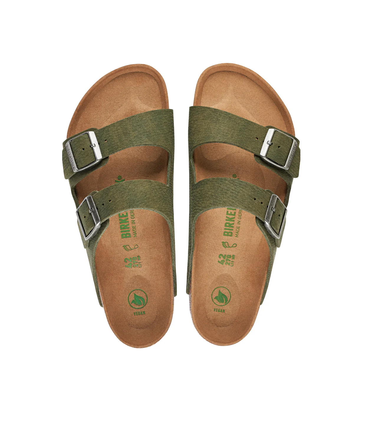 Birkenstock Arizona BirkiBuc Desert Dust Thyme Vegan Sandals - Image 5
