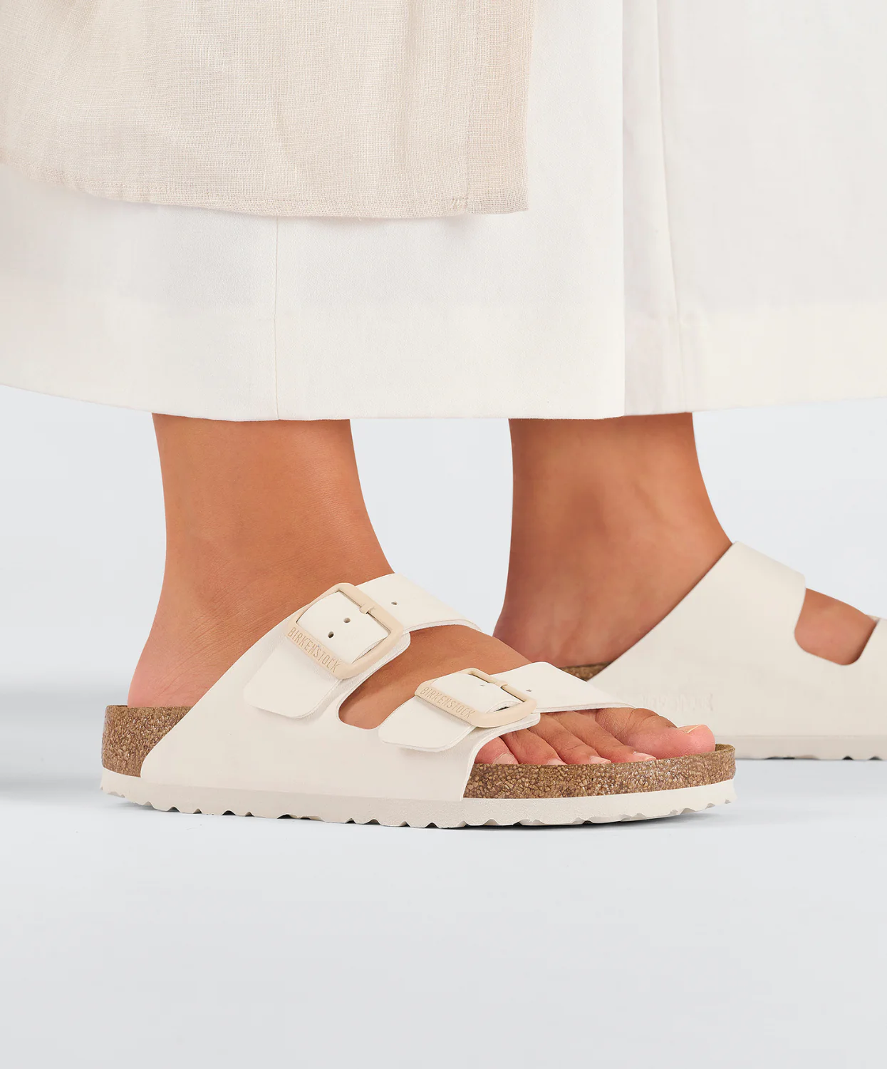 Birkenstock Arizona Birko-Flor Eggshell Sandals - Image 2