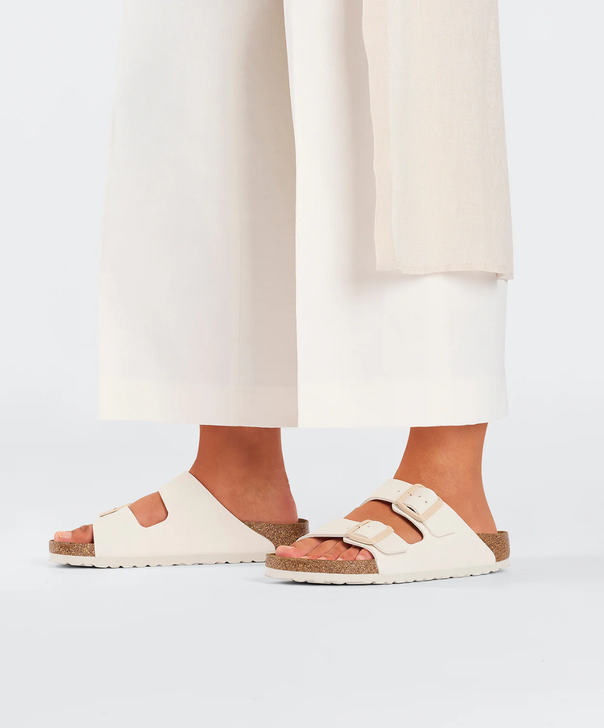 Birkenstock Arizona Birko-Flor Eggshell Sandals - Image 3