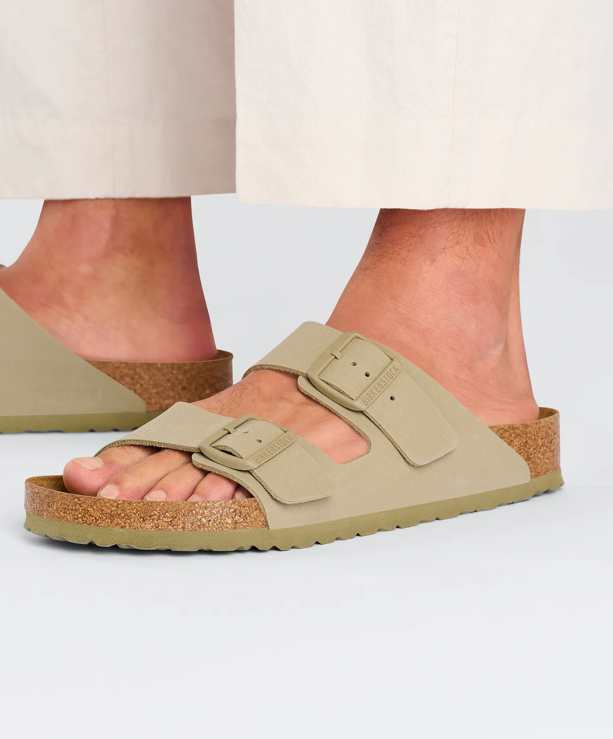 Birkenstock Arizona Birko-Flor Faded Khaki Sandals - Image 3