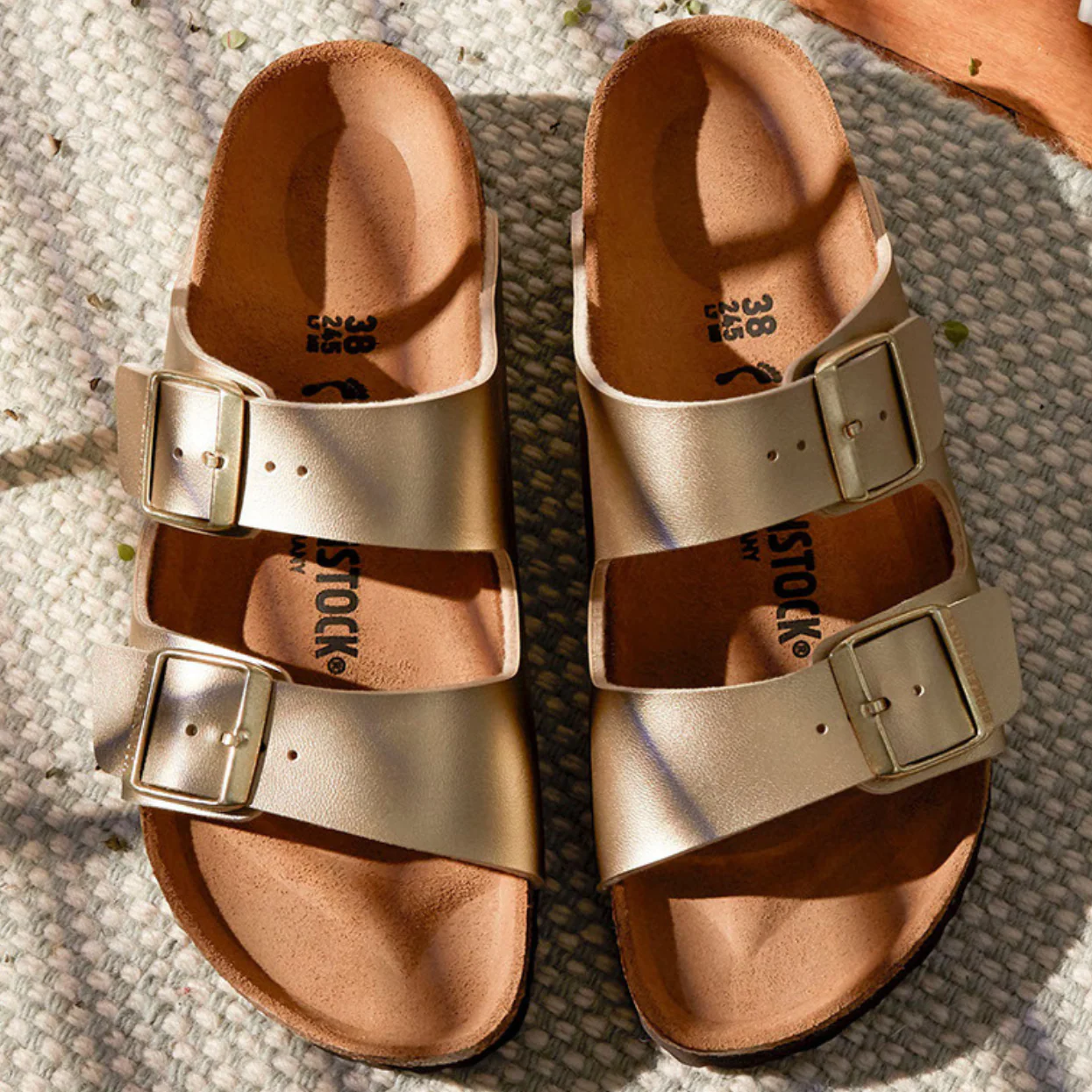 Birkenstock Arizona Birko-Flor Gold Sandals - Image 3