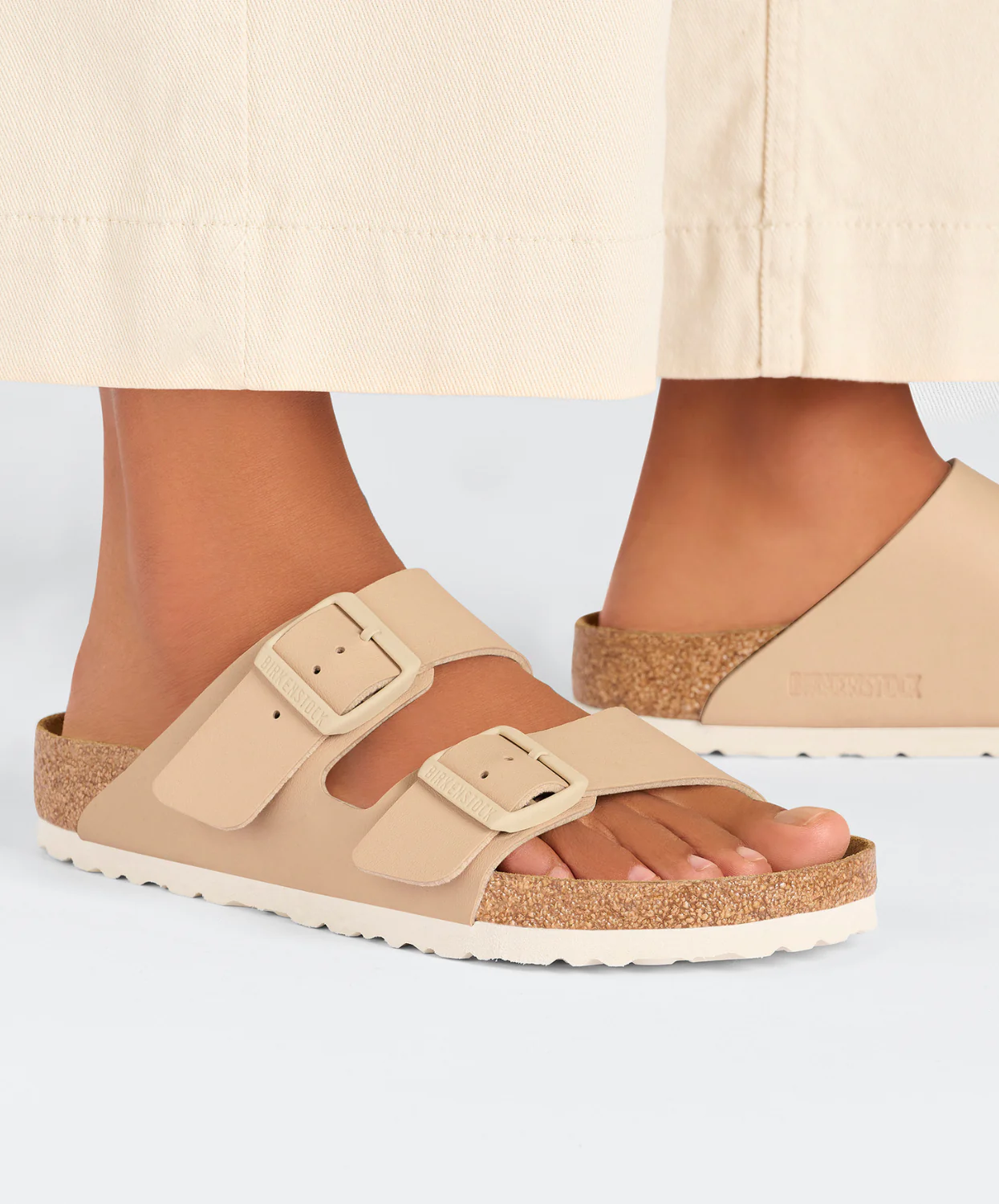 Birkenstock Arizona Birko-Flor New Beige Sandals - Image 3