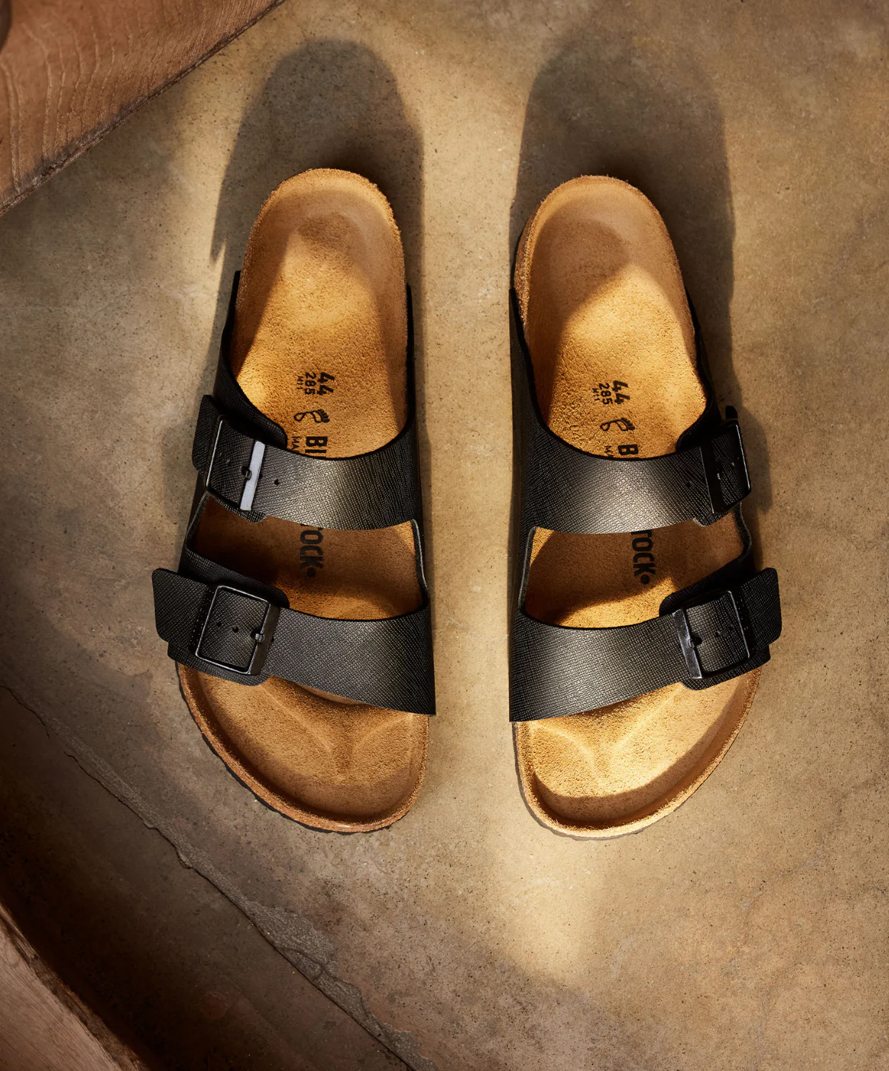 Birkenstock Arizona Birko-Flor Saffiano Black Sandals - Image 3