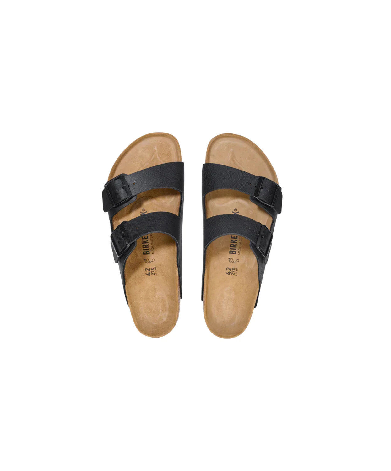 Birkenstock Arizona Birko-Flor Saffiano Black Sandals - Image 5