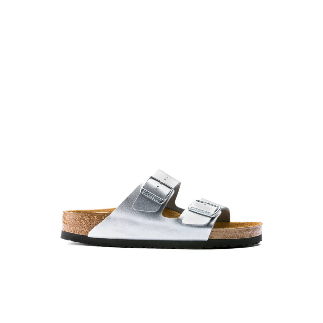 Birkenstock Arizona Birko-Flor Silver Sandals