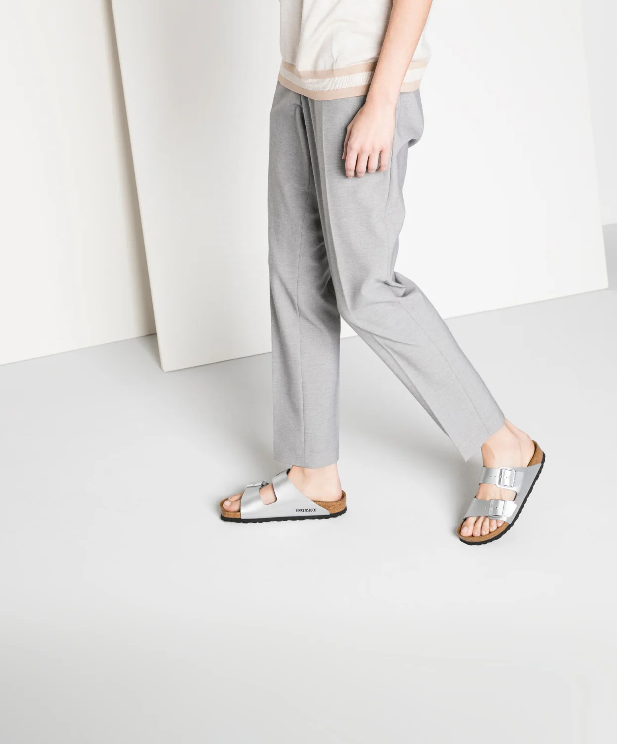 Birkenstock Arizona Birko-Flor Silver Sandals - Image 3
