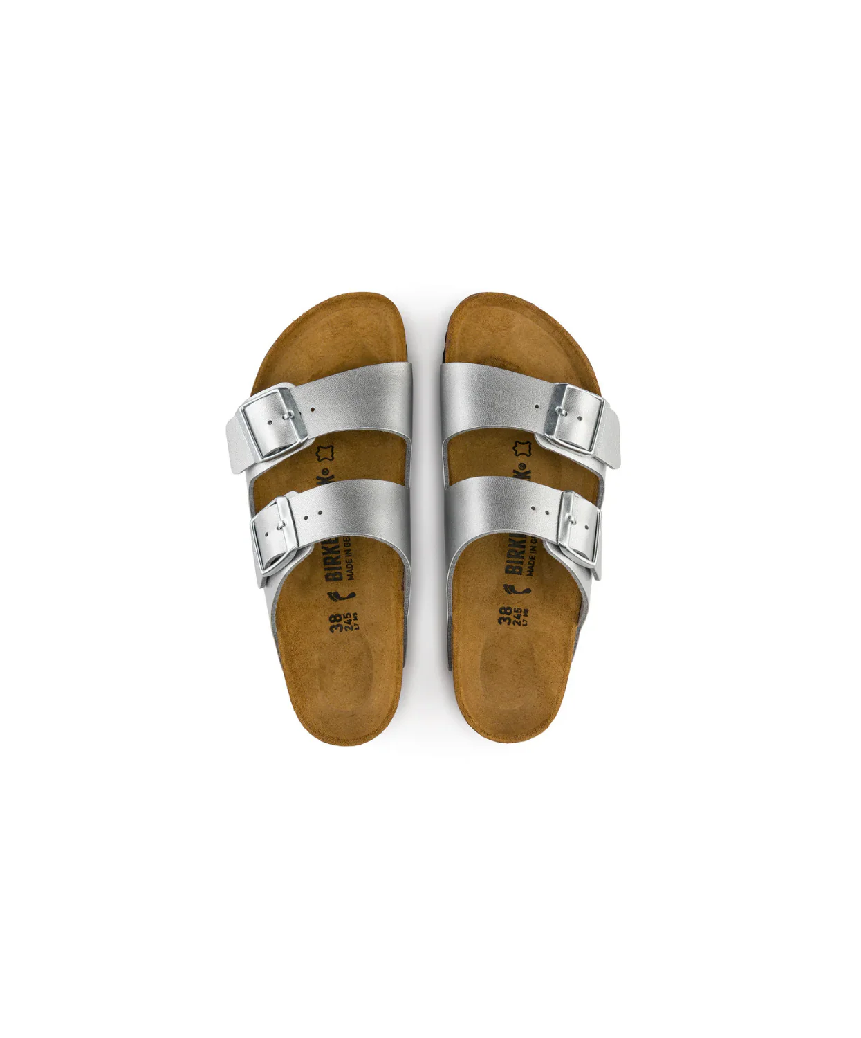 Birkenstock Arizona Birko-Flor Silver Sandals - Image 5
