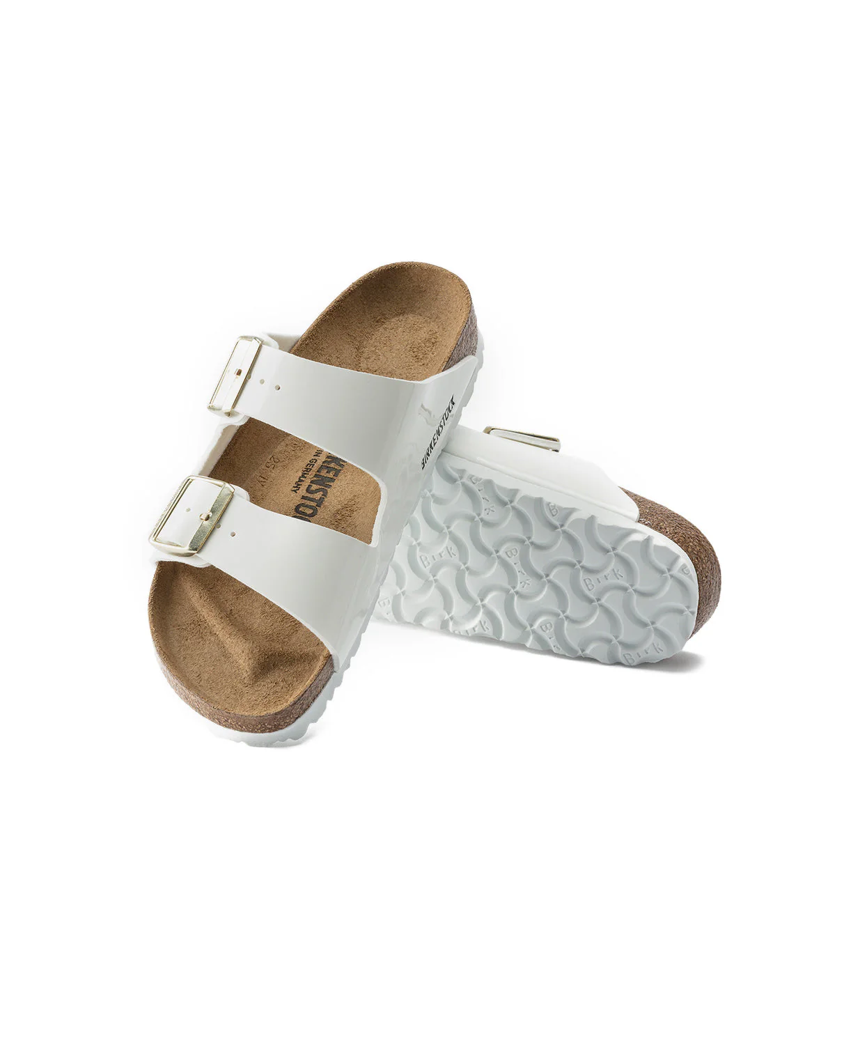 Birkenstock Arizona Birko-Flor White Patent Sandals - Image 4