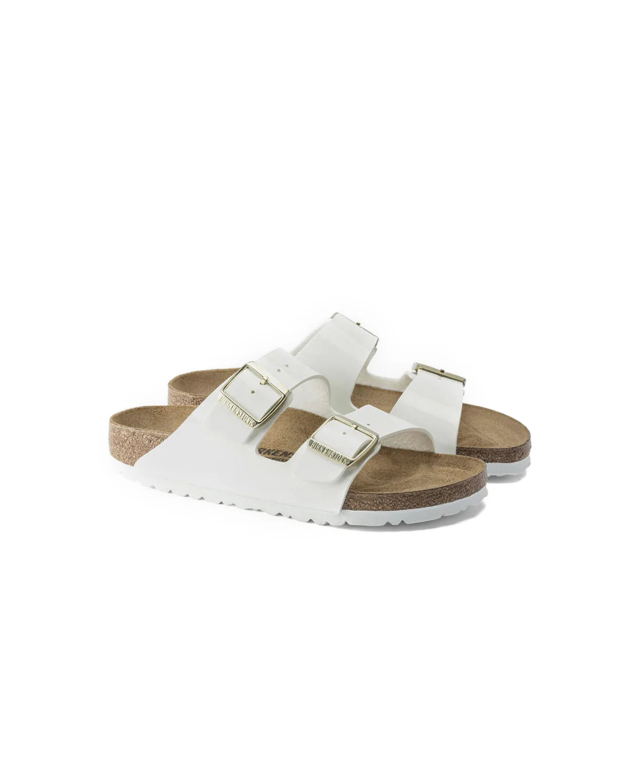 Birkenstock Arizona Birko-Flor White Patent Sandals - Image 5