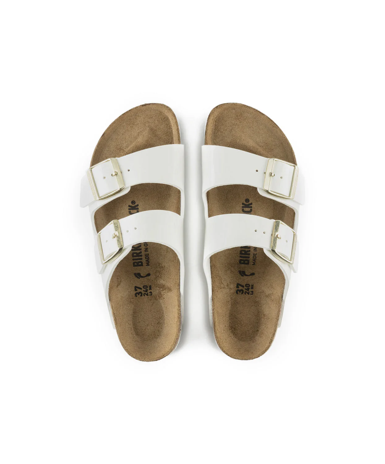Birkenstock Arizona Birko-Flor White Patent Sandals - Image 6