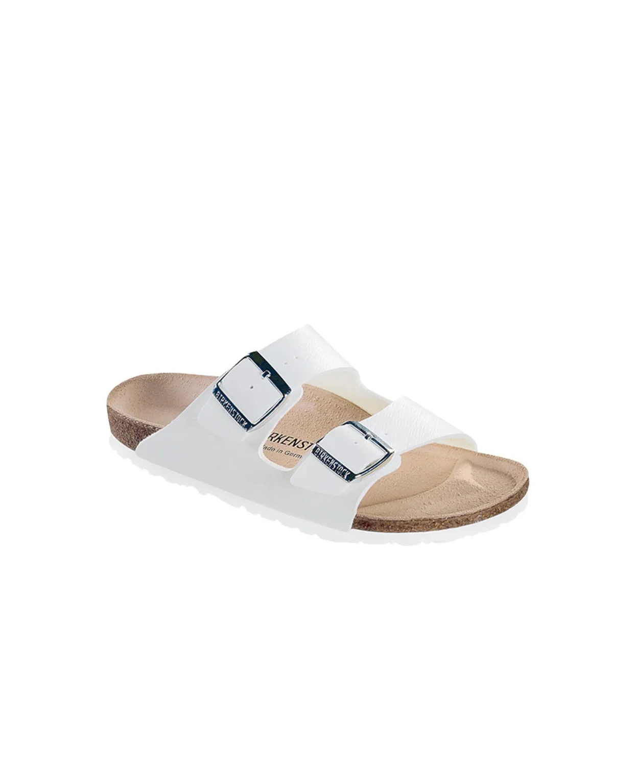 Birkenstock Arizona Birko-Flor White Pewter Buckle Sandals - Image 4