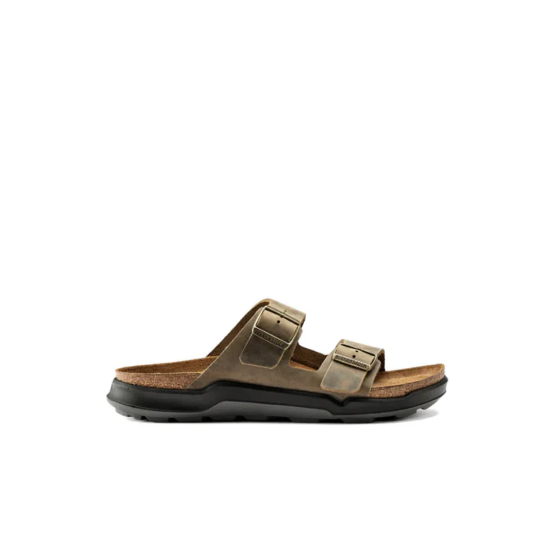 Birkenstock Arizona Cross Town Oiled Leather Faded Khaki Mens Sandals
