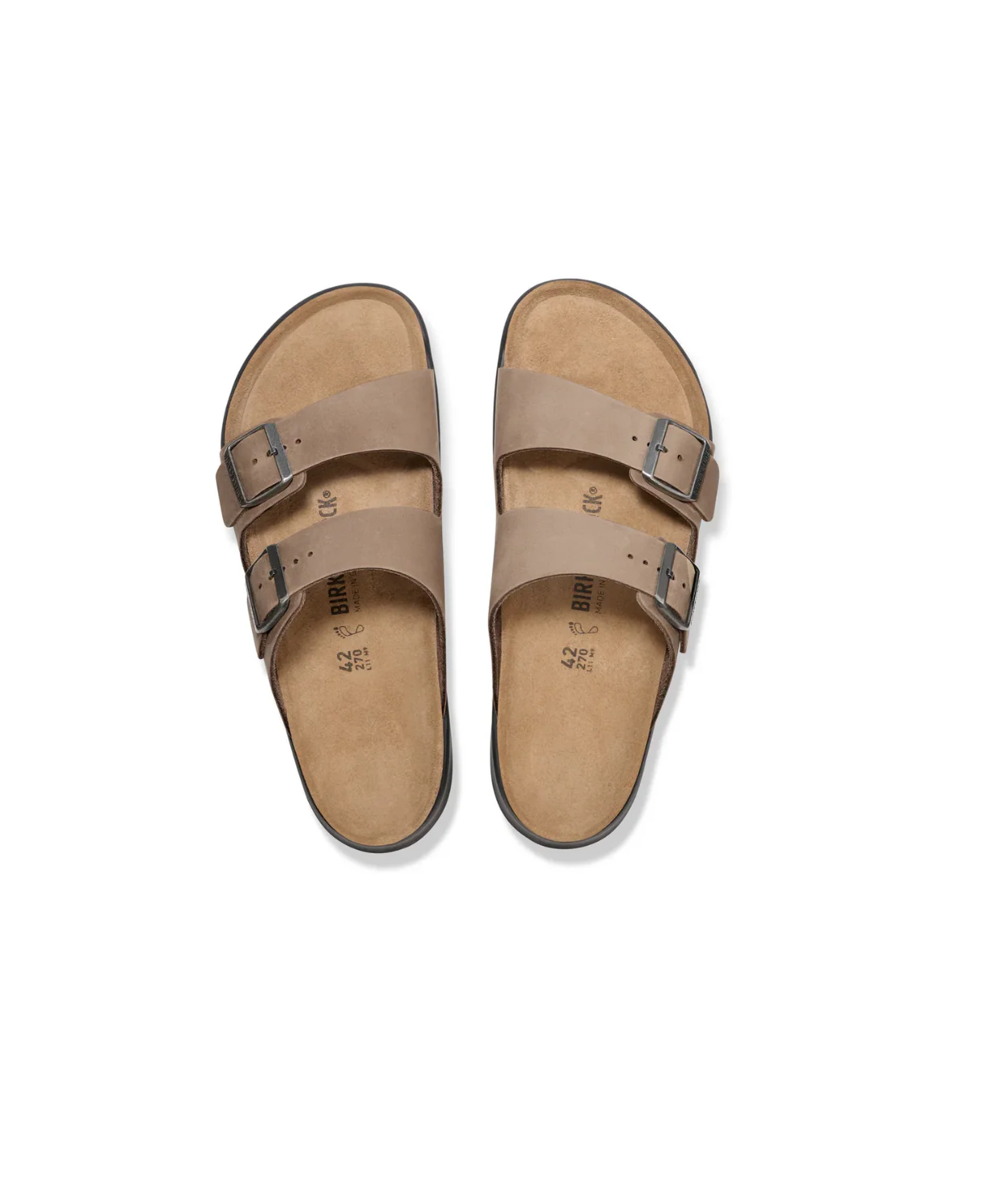 Birkenstock Arizona Cross Town Oiled Leather Tobacco Brown Mens Sandals - Image 4