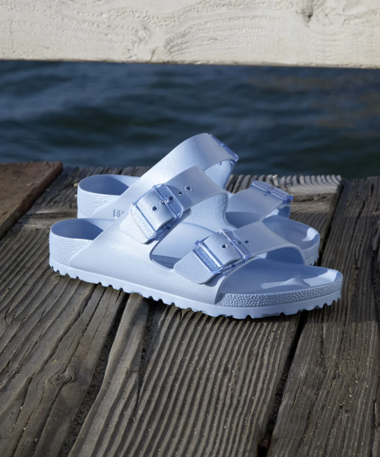 Birkenstock Arizona EVA Dusty Blue Stealth Buckle Sandals - Image 2