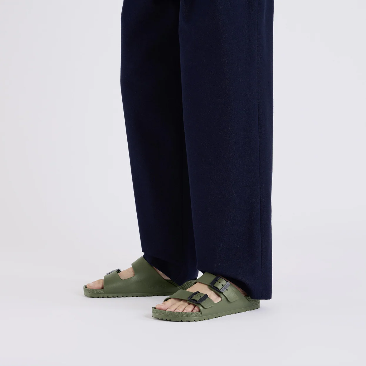 Birkenstock Arizona EVA Khaki Stealth Buckle Sandals - Image 3