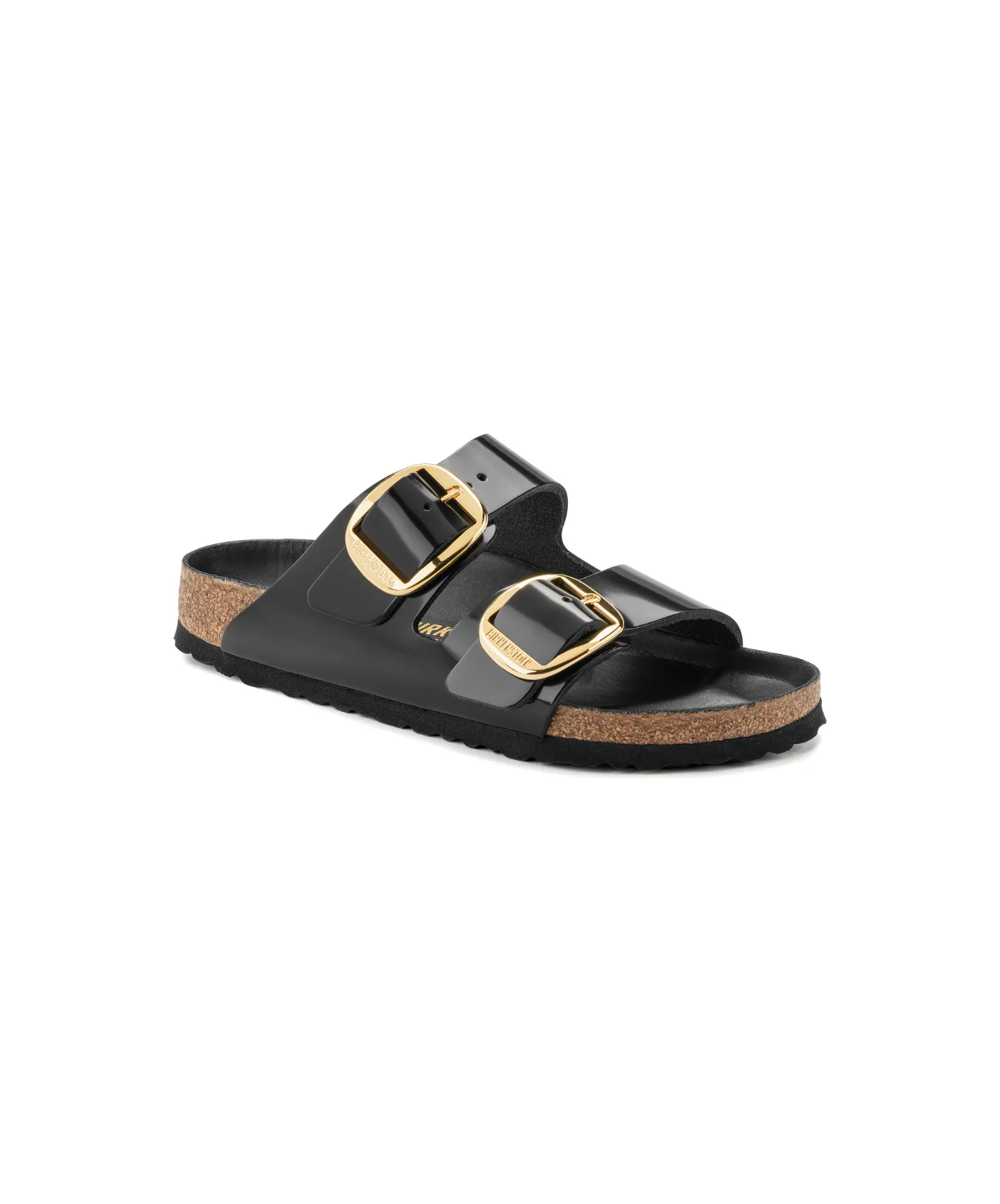 Birkenstock Arizona Big Buckle High Shine Natural/Patent Leather Black Sandals - Image 4