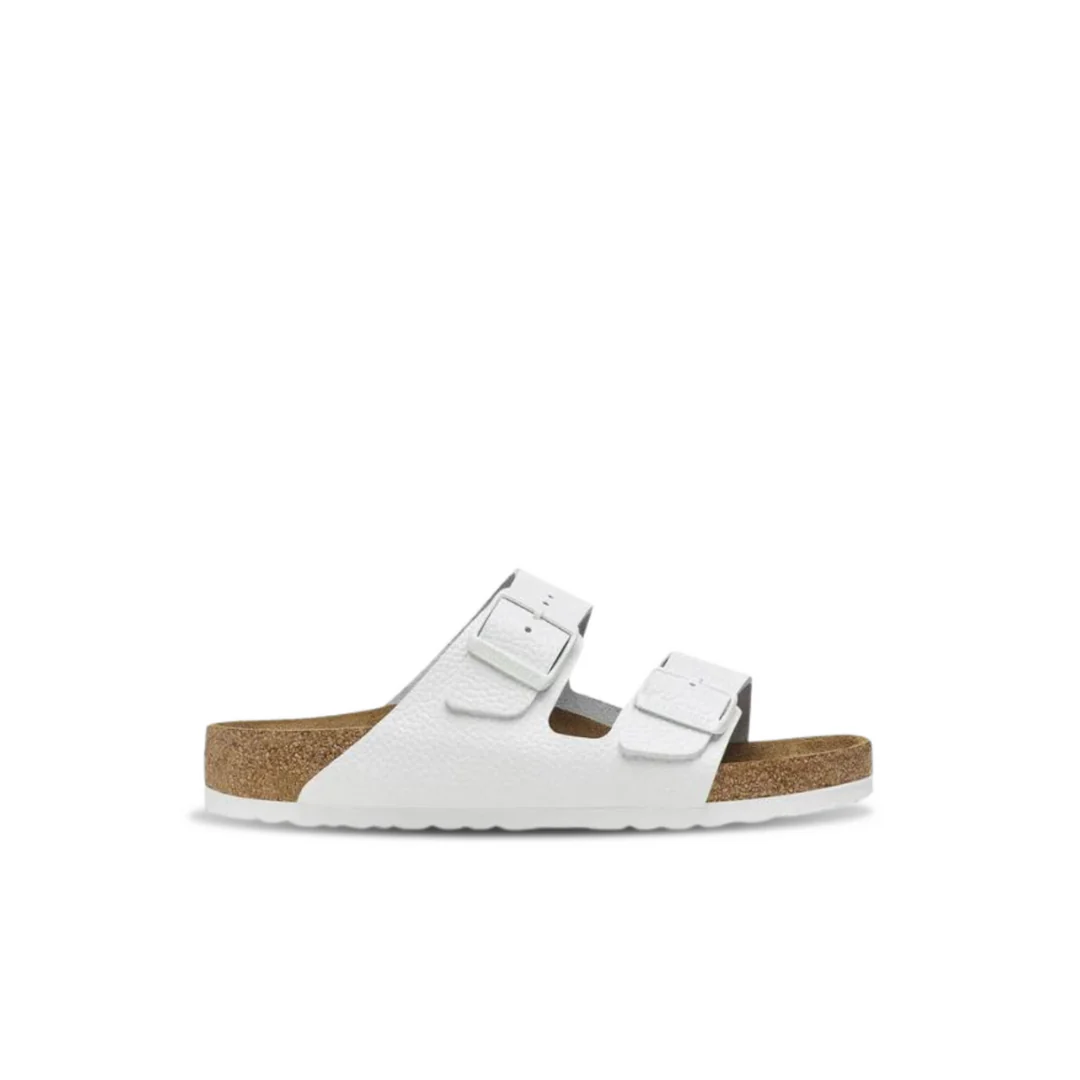 Birkenstock Arizona Leather White White Buckle Sandals