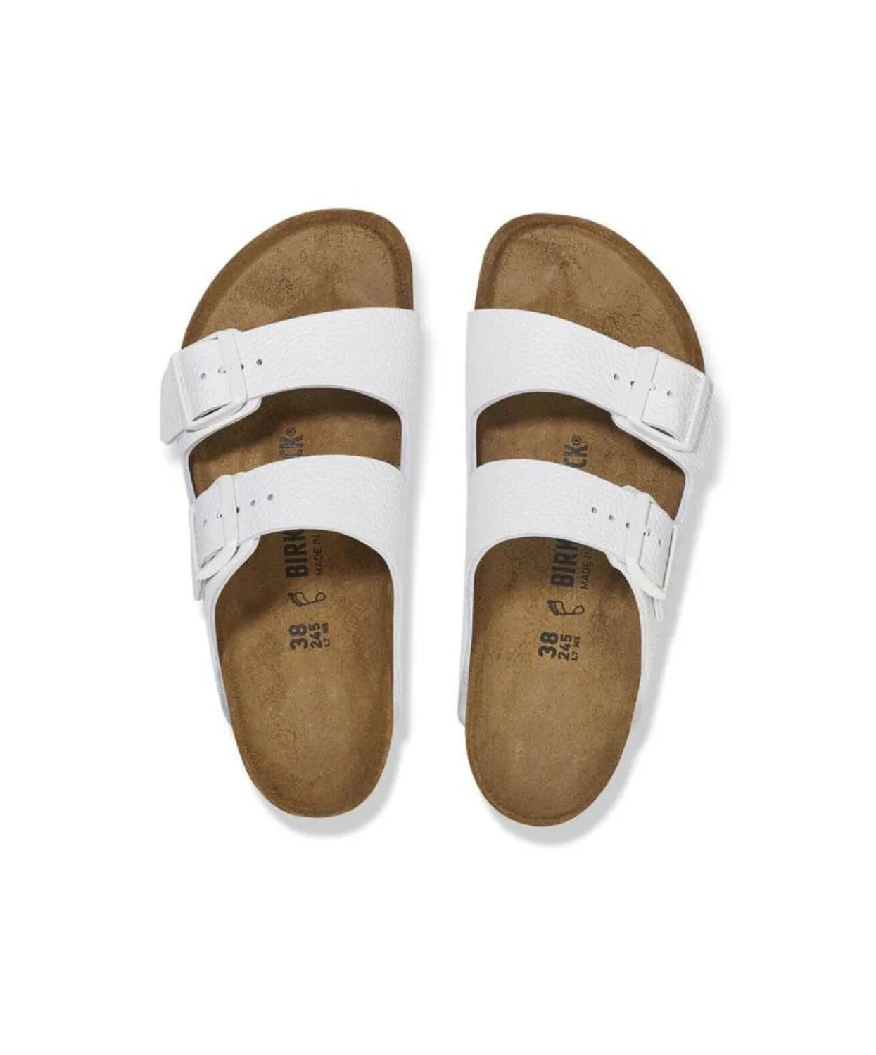 Birkenstock Arizona Leather White White Buckle Sandals - Image 5