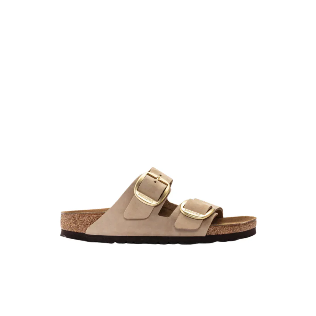 Birkenstock Arizona Big Buckle Nubuck Leather Sandcastle Sandals