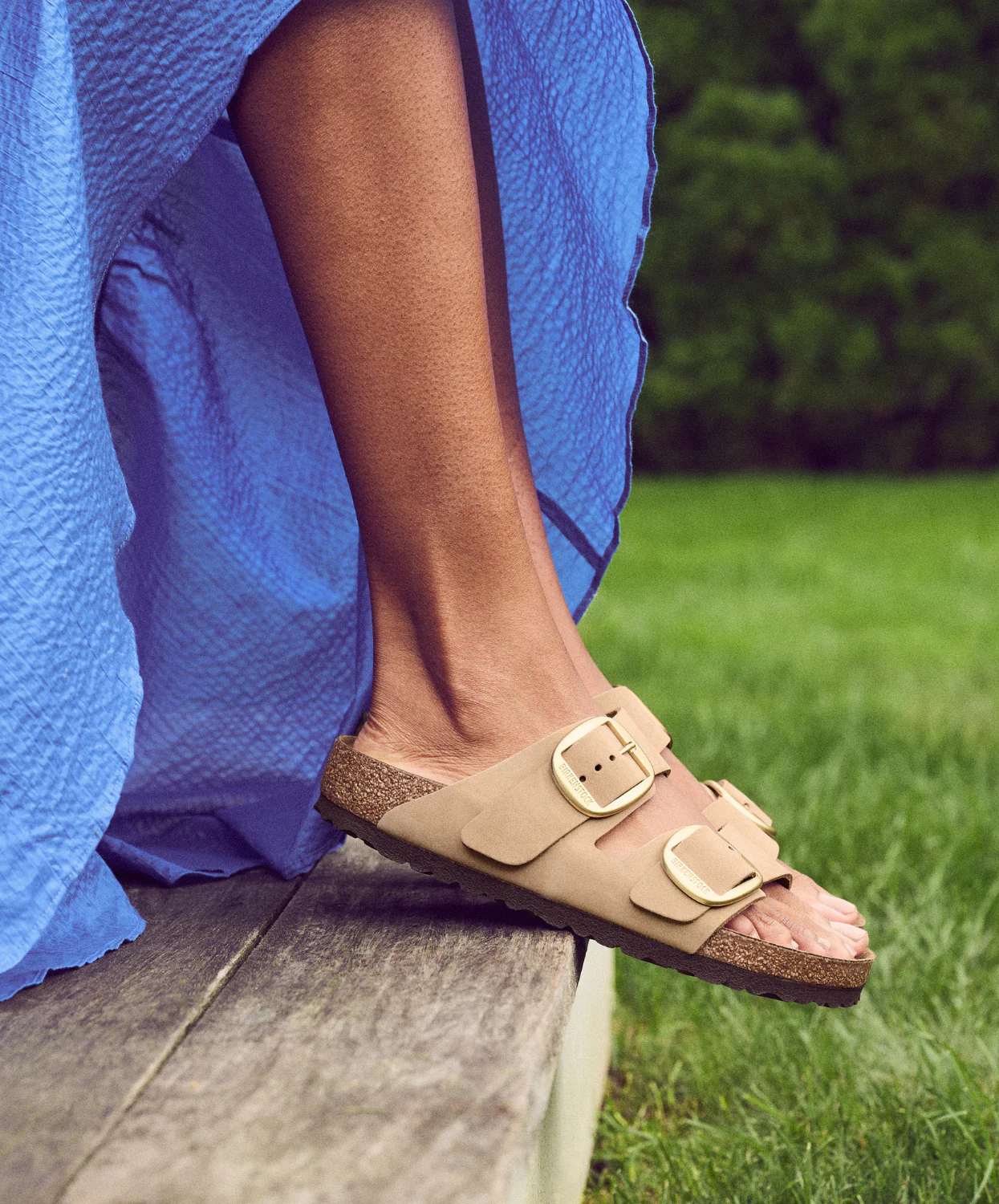 Birkenstock Arizona Big Buckle Nubuck Leather Sandcastle Sandals - Image 3