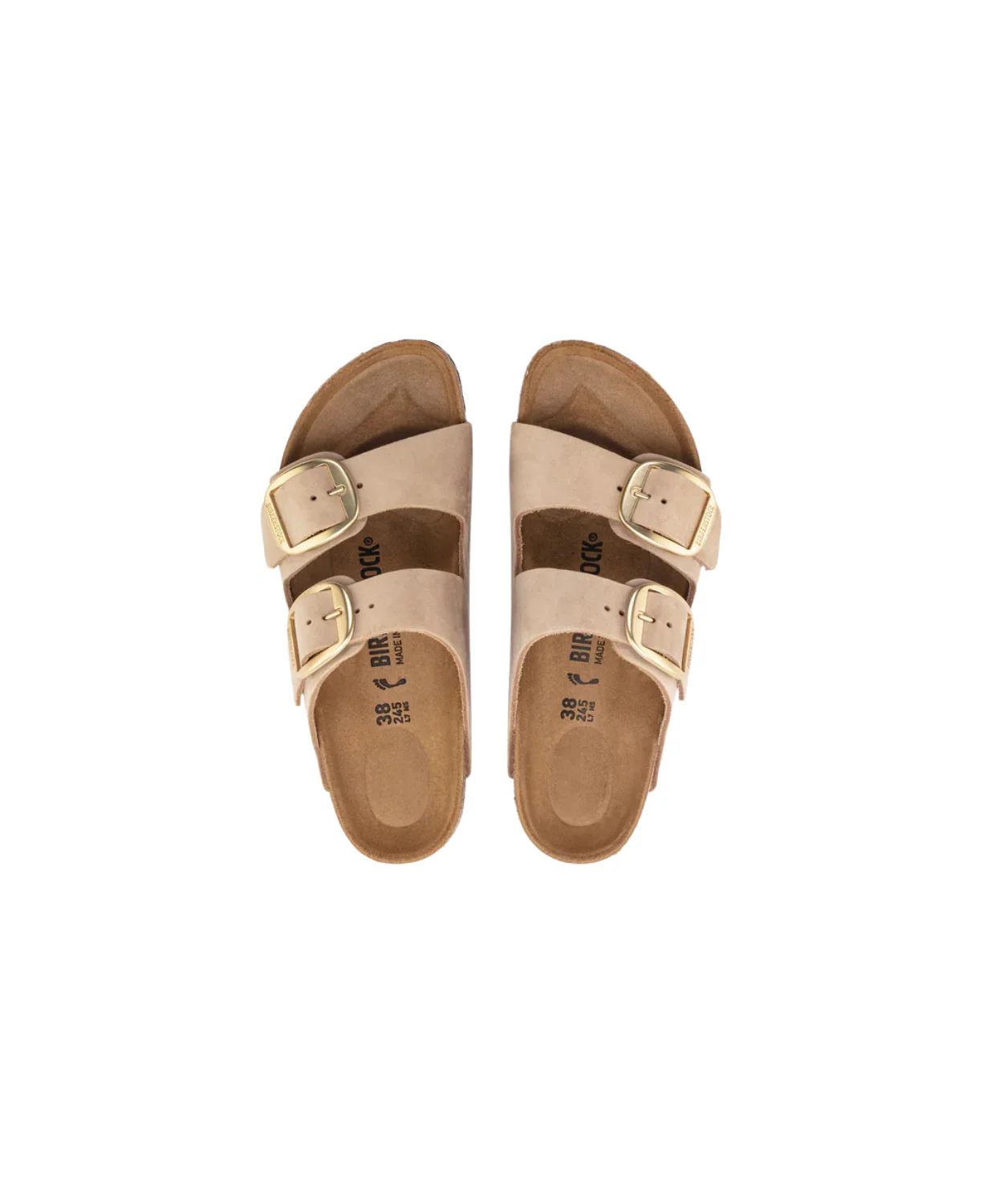 Birkenstock Arizona Big Buckle Nubuck Leather Sandcastle Sandals - Image 5