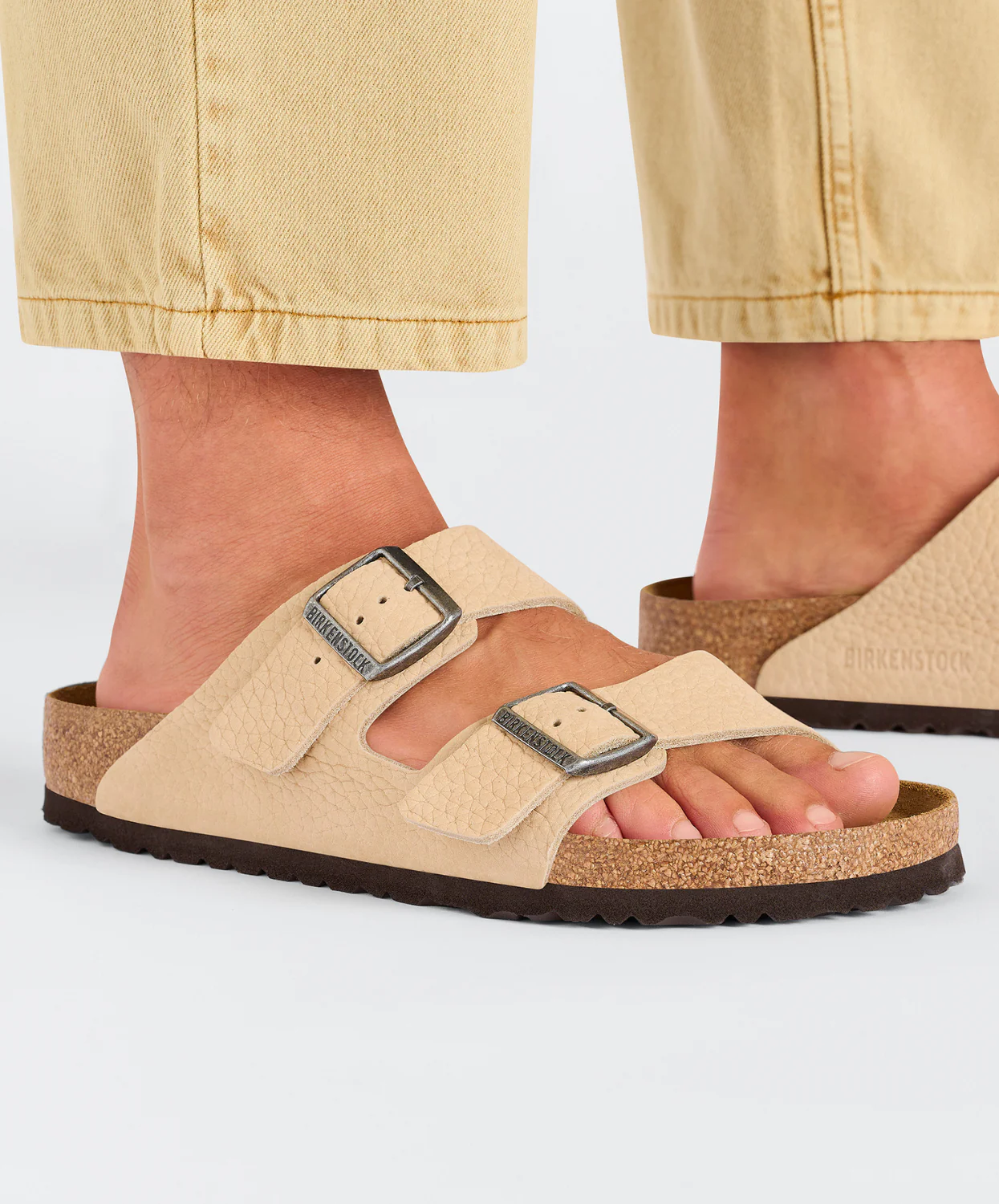Birkenstock Arizona Nubuck Leather Desert Buck New Beige Sandals - Image 3