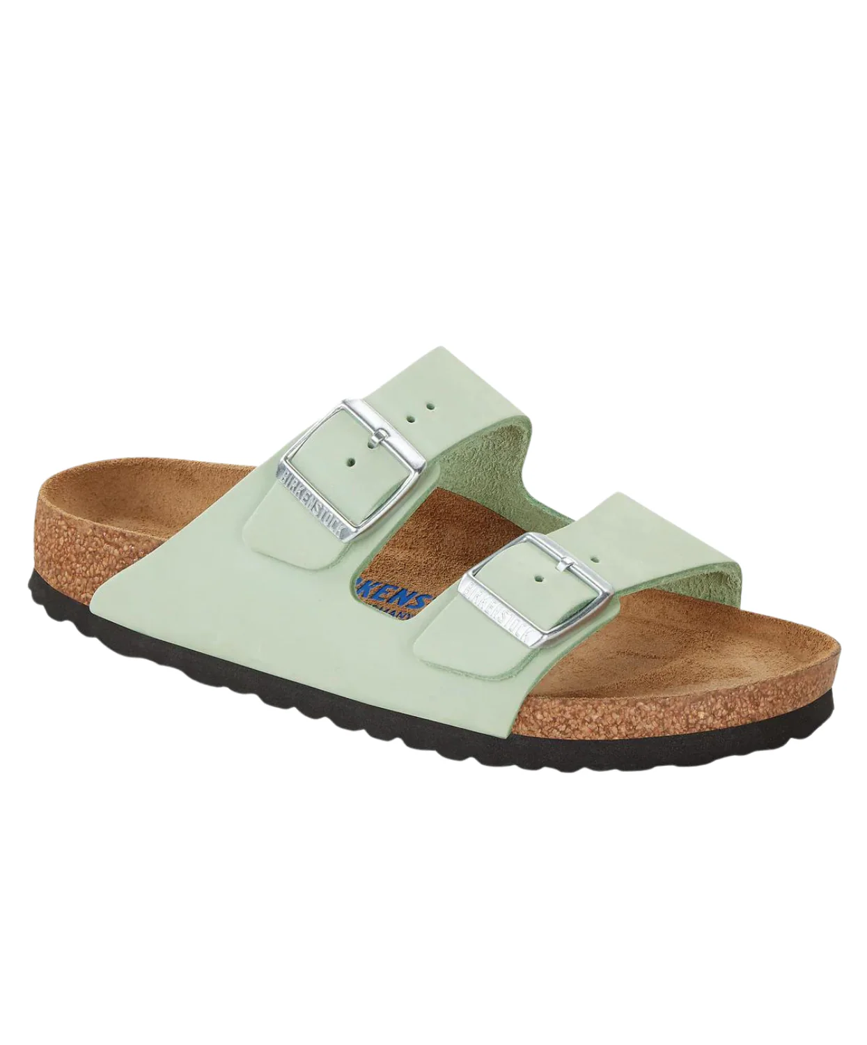 Birkenstock Arizona Nubuck Leather Matcha Soft Footbed Sandals - Image 2