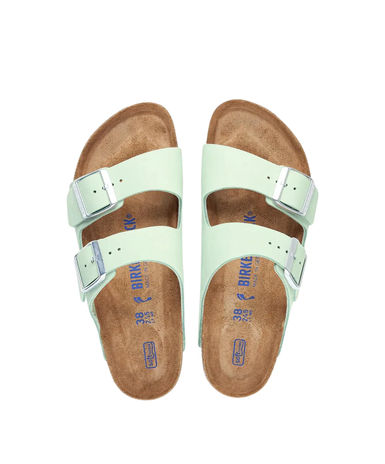 Birkenstock Arizona Nubuck Leather Matcha Soft Footbed Sandals - Image 3