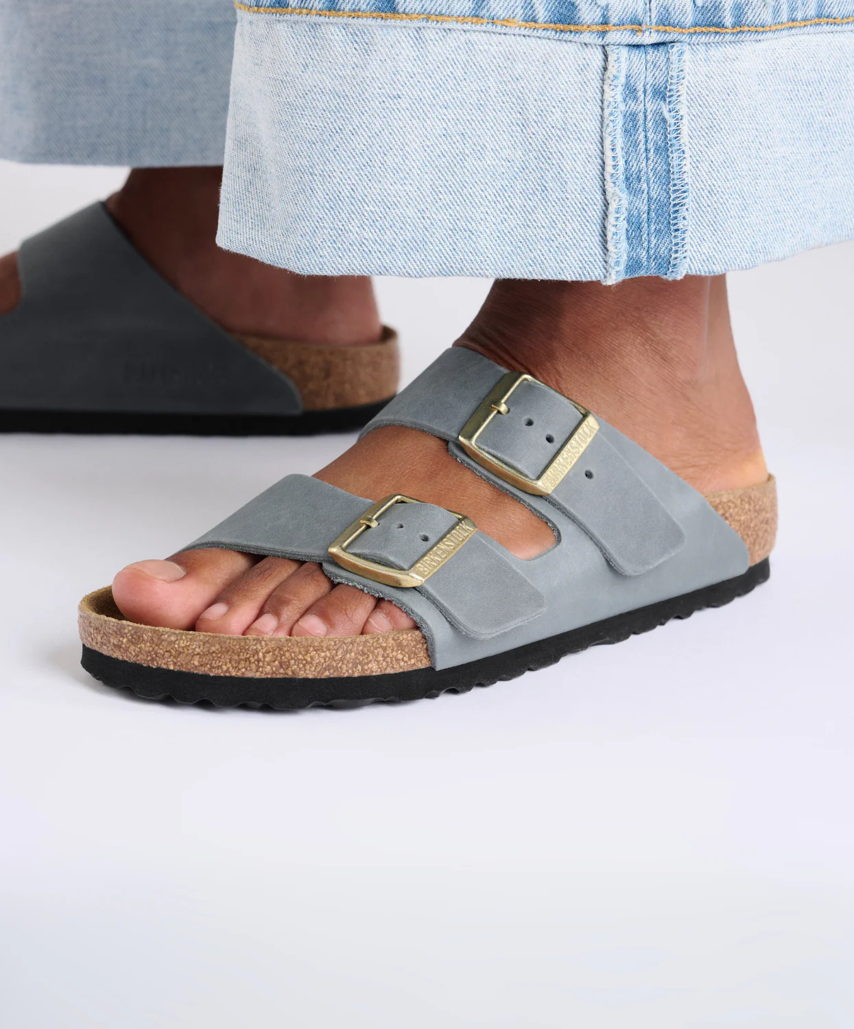 Birkenstock Arizona Oiled Leather Basalt Grey Sandals - Image 3