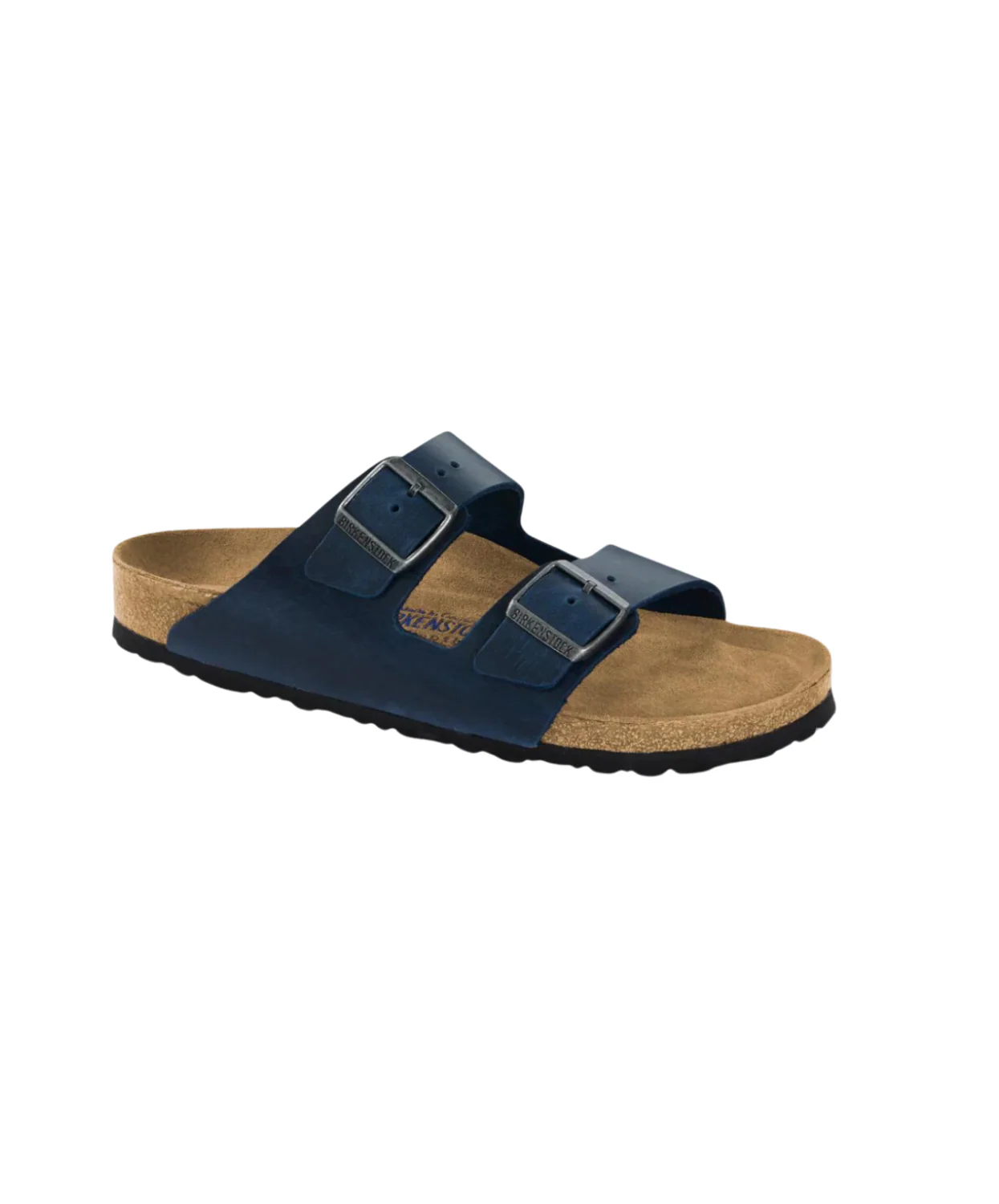 Birkenstock Arizona Oiled Leather Blue Soft Footbed Sandals - Image 2