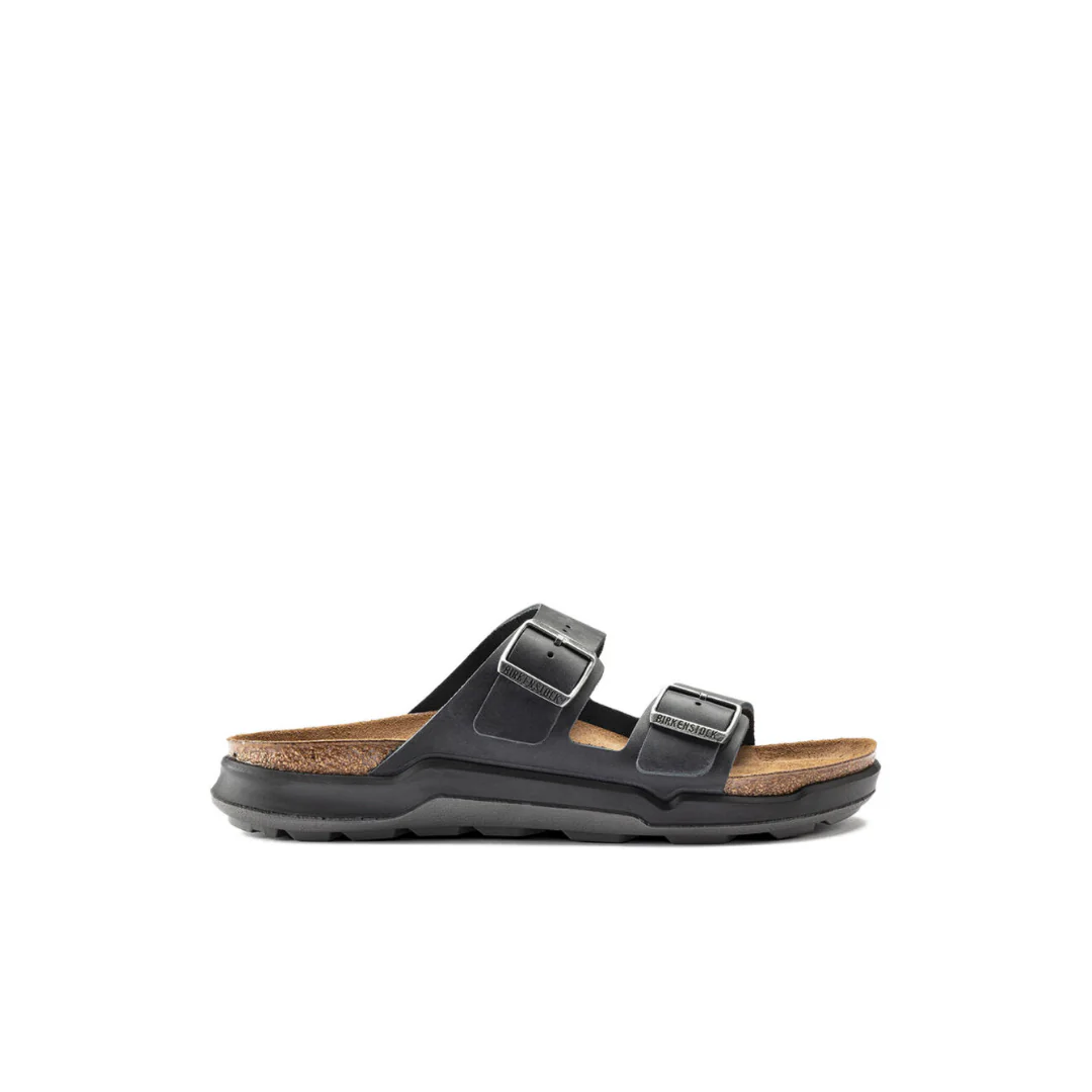 Birkenstock Arizona Cross Town Oiled Leather Black Mens Sandals
