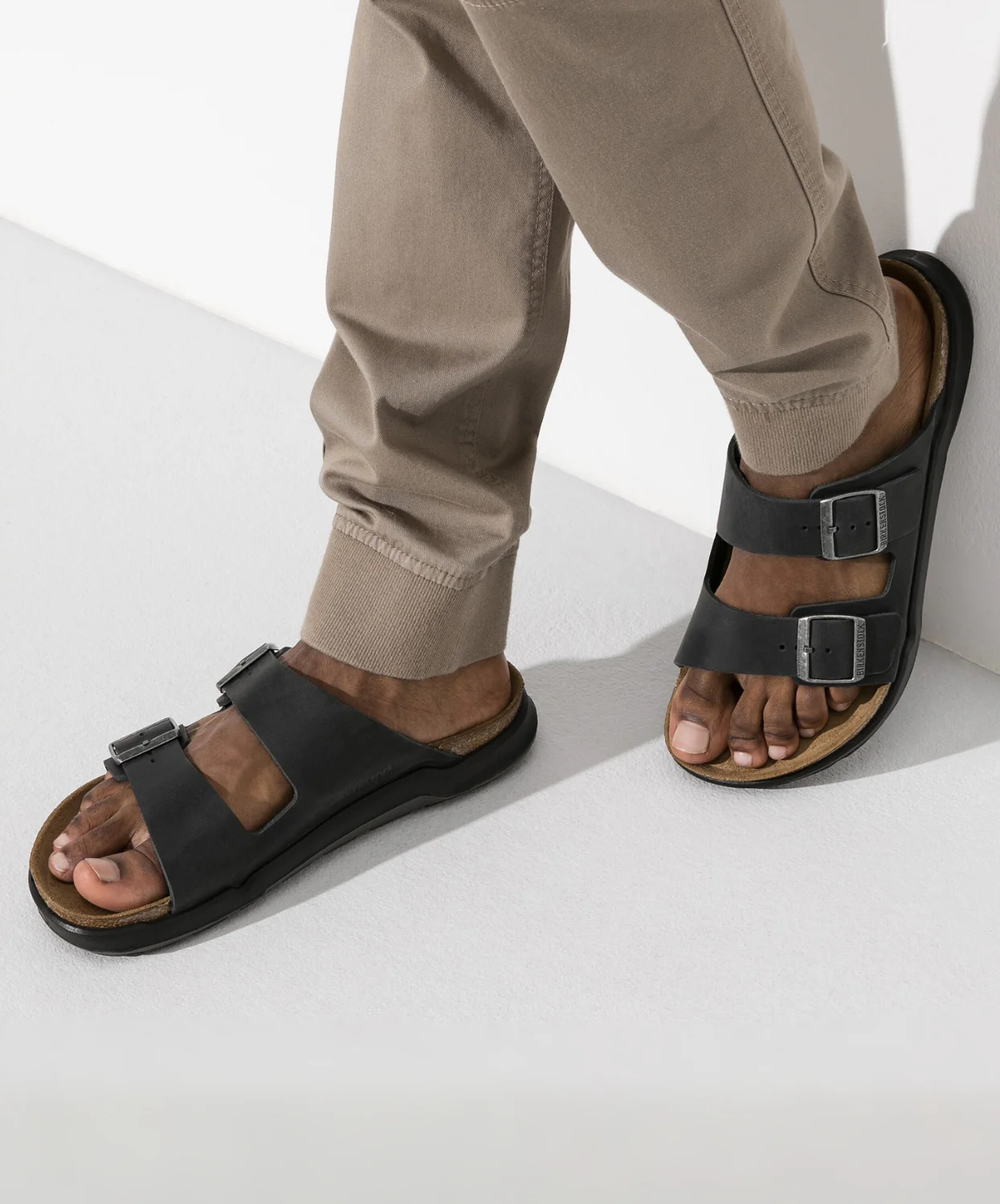 Birkenstock Arizona Cross Town Oiled Leather Black Mens Sandals - Image 3