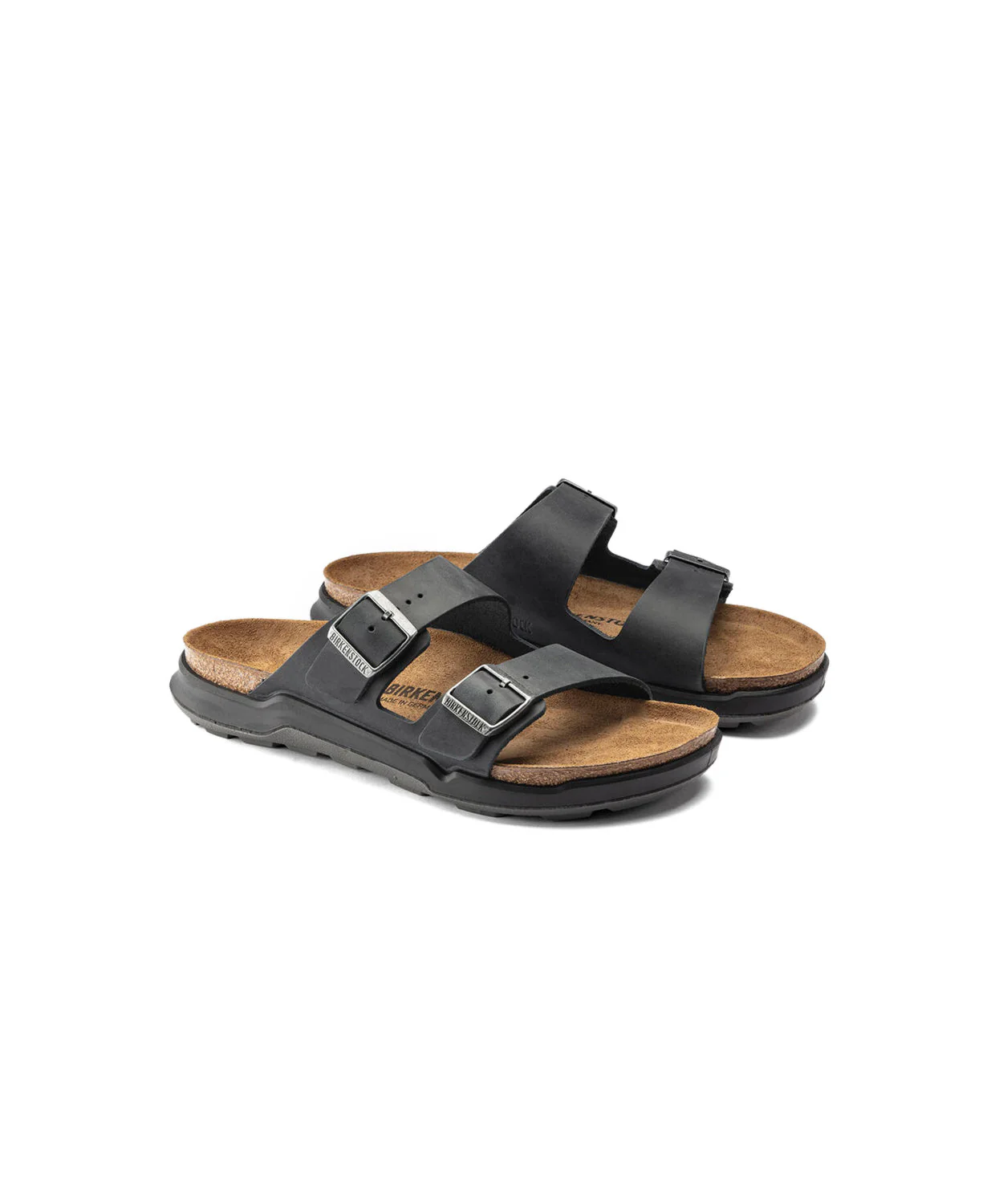 Birkenstock Arizona Cross Town Oiled Leather Black Mens Sandals - Image 5