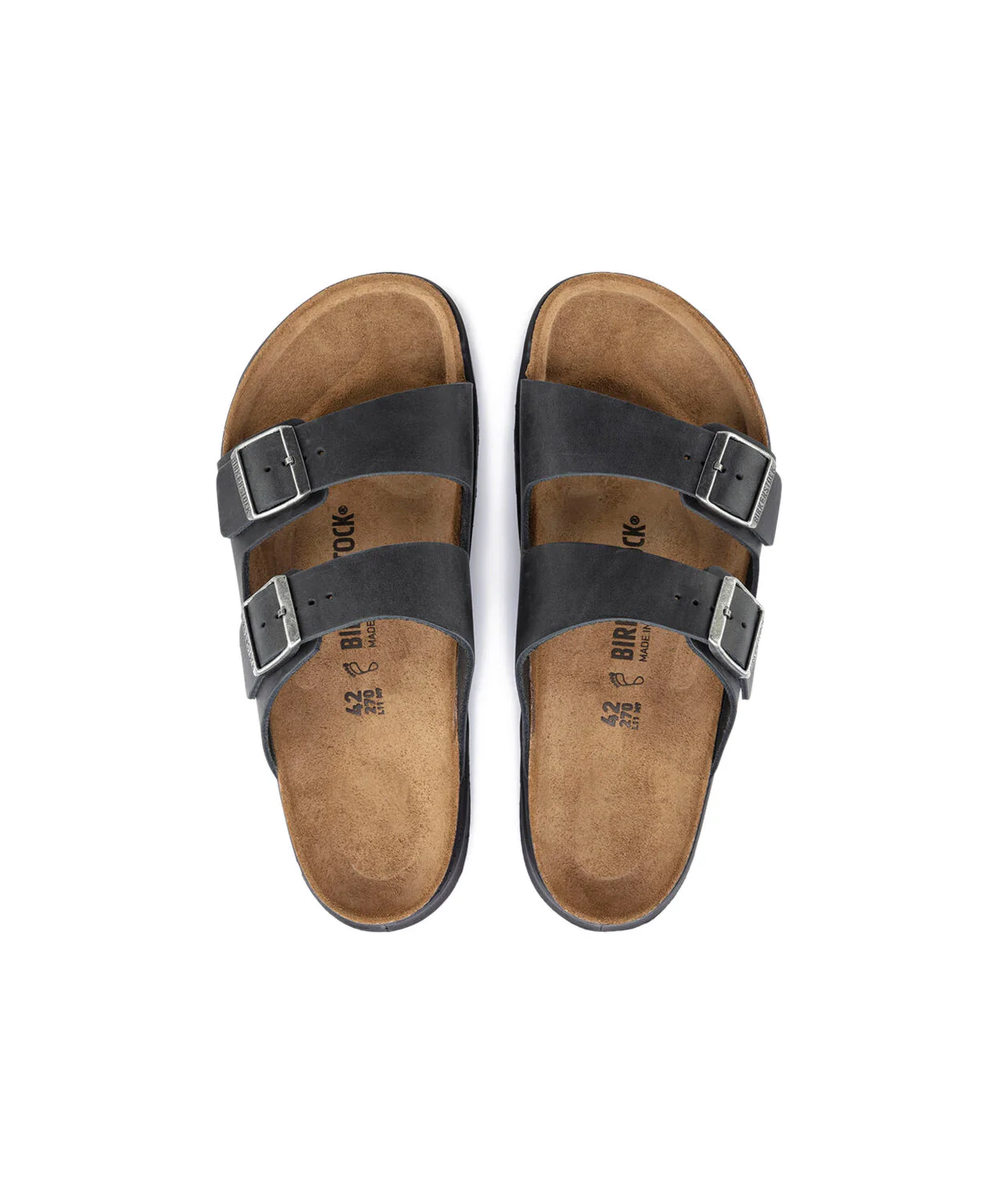 Birkenstock Arizona Cross Town Oiled Leather Black Mens Sandals - Image 6