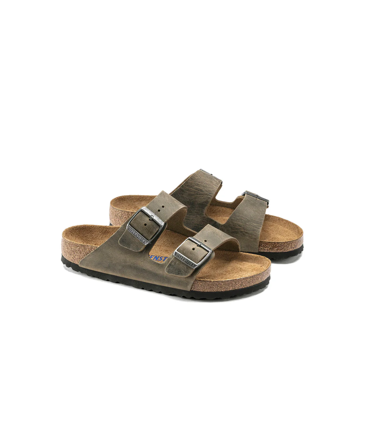 Birkenstock Arizona Oiled Leather Faded Khaki Soft Footbed Sandals - Image 4