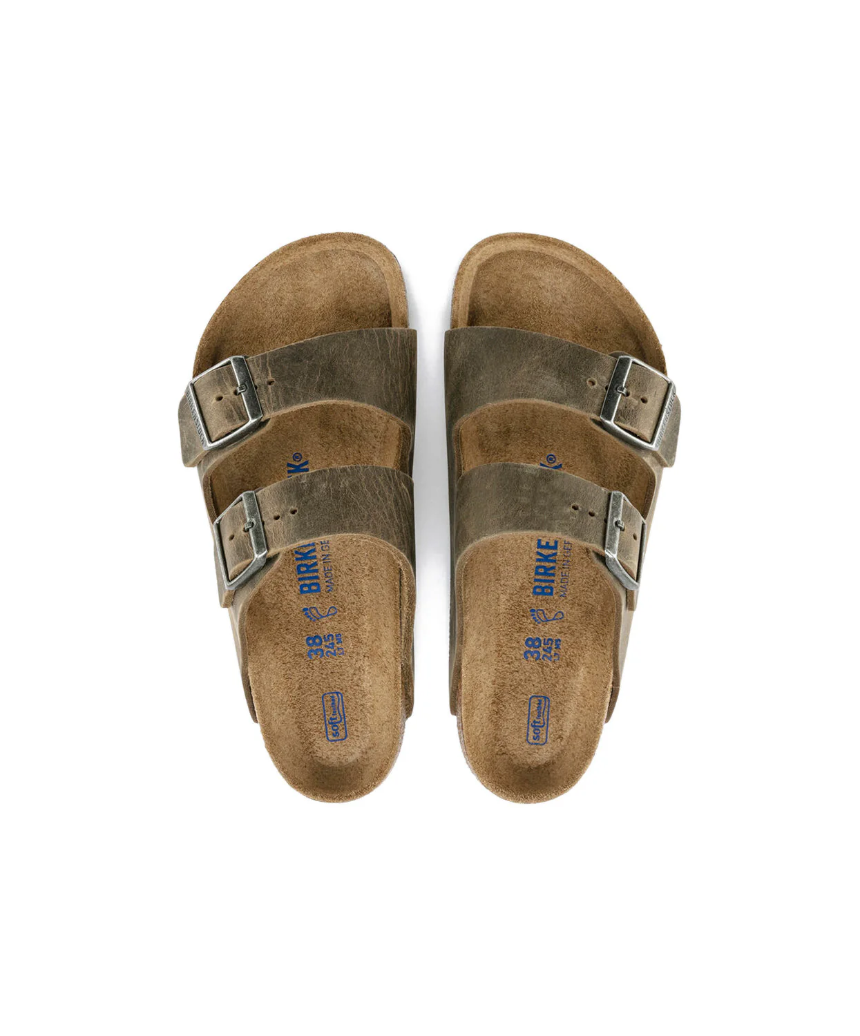 Birkenstock Arizona Oiled Leather Faded Khaki Soft Footbed Sandals - Image 5