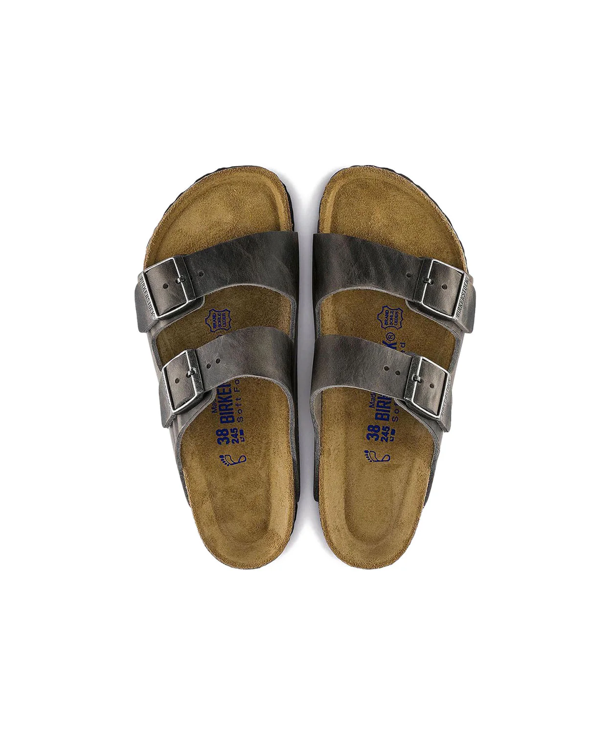 Birkenstock Arizona Oiled Leather Iron Soft Footbed Sandals - Image 6